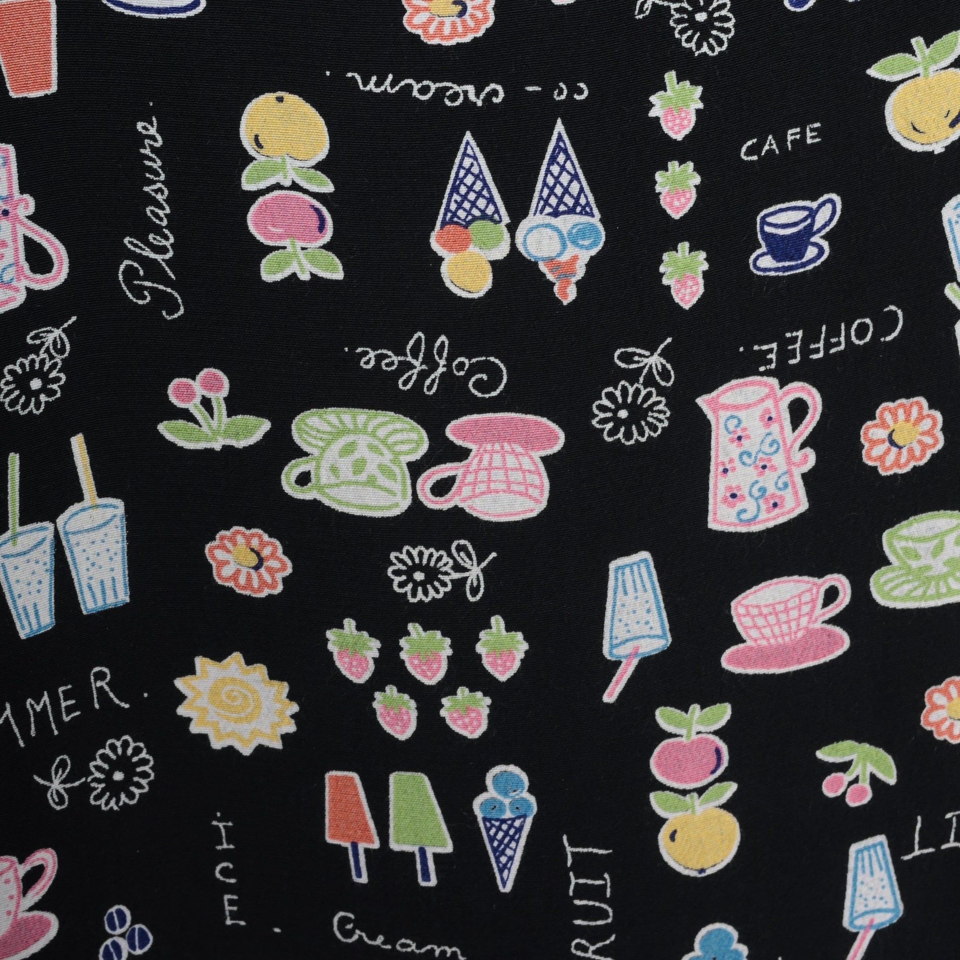 90s Black Mini Tank Dress Food Print Sleeveless Sundress Medium M