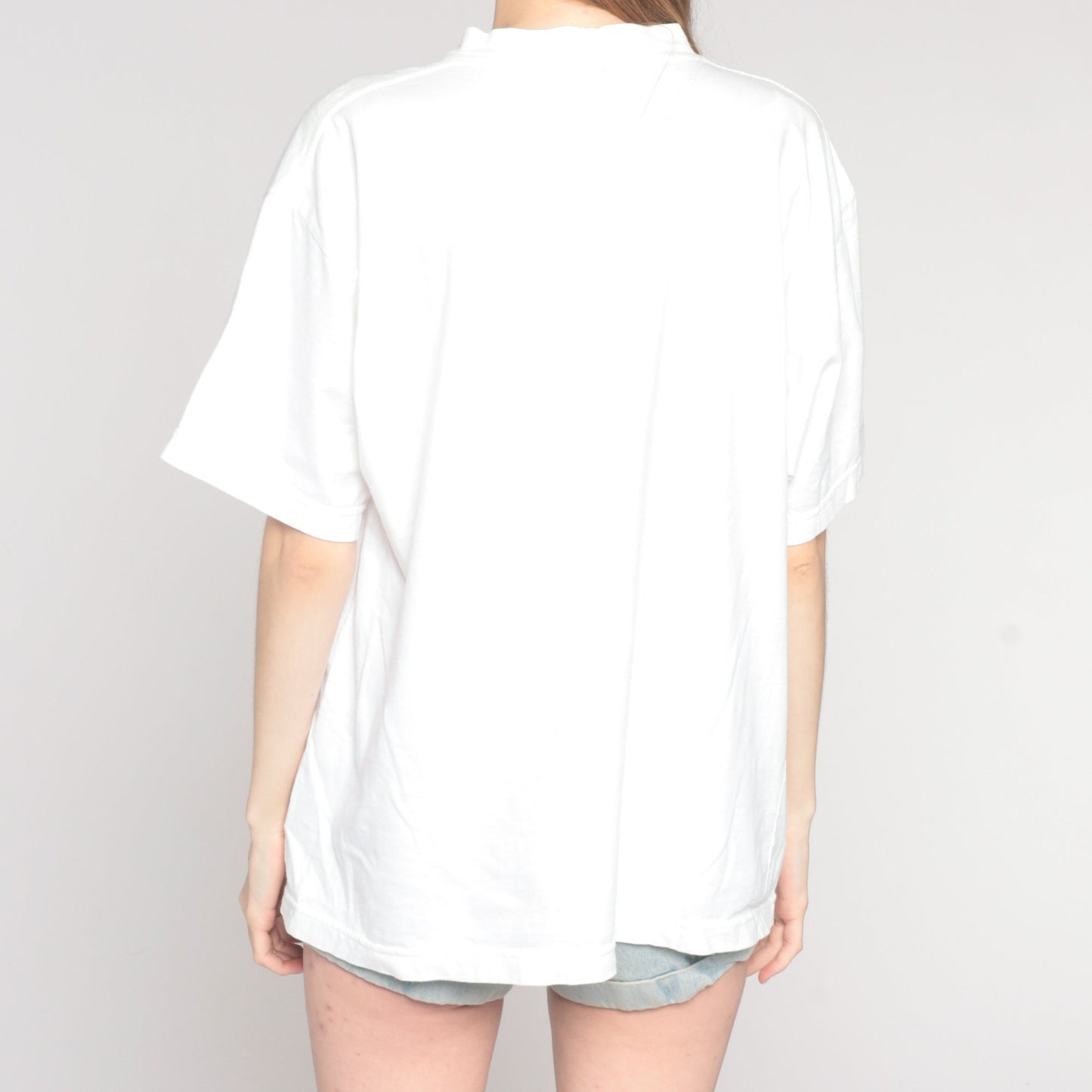 00s Guess Jeans Embroidered Logo T-Shirt White Cotton Medium M
