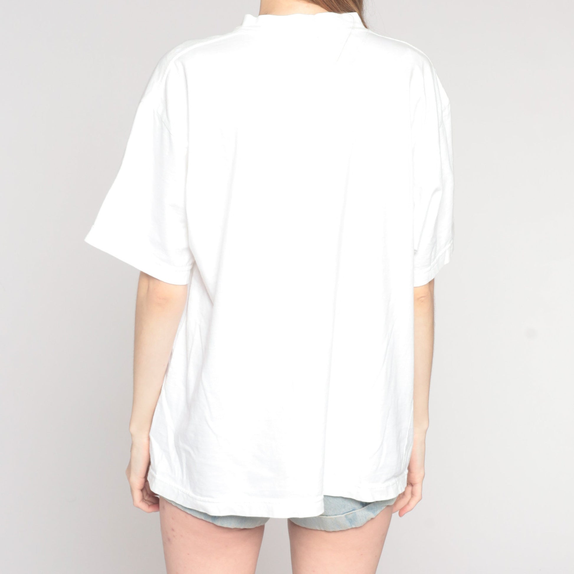 00s Guess Jeans Embroidered Logo T-Shirt White Cotton Medium M