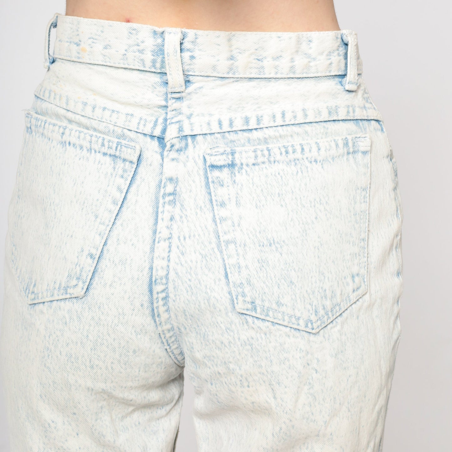 90s Acid Wash High Waisted Mom Jeans Blue White Denim Tapered Extra Small