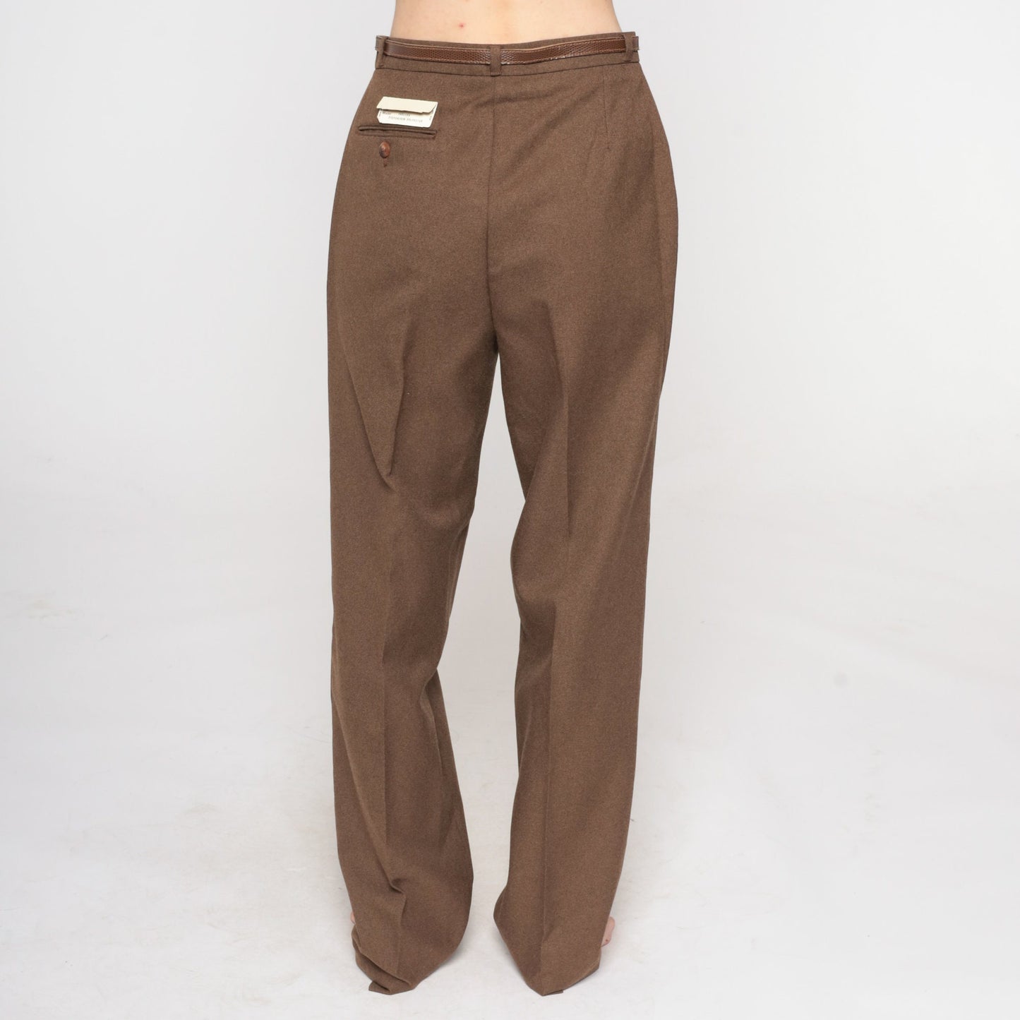70s Lord Isaacs Brown Straight Leg Trousers High Rise Small S