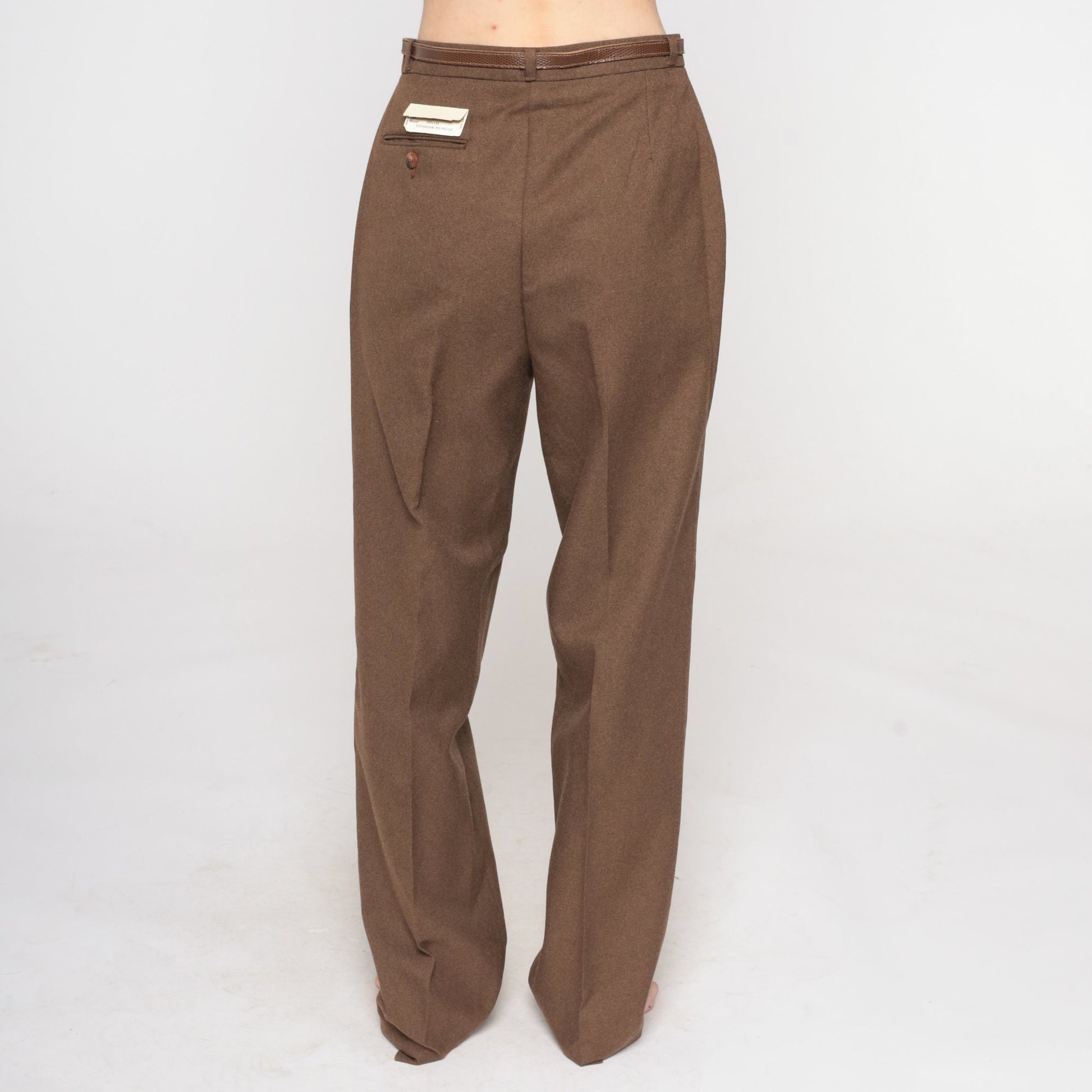 70s Lord Isaacs Brown Straight Leg Trousers High Rise Small S