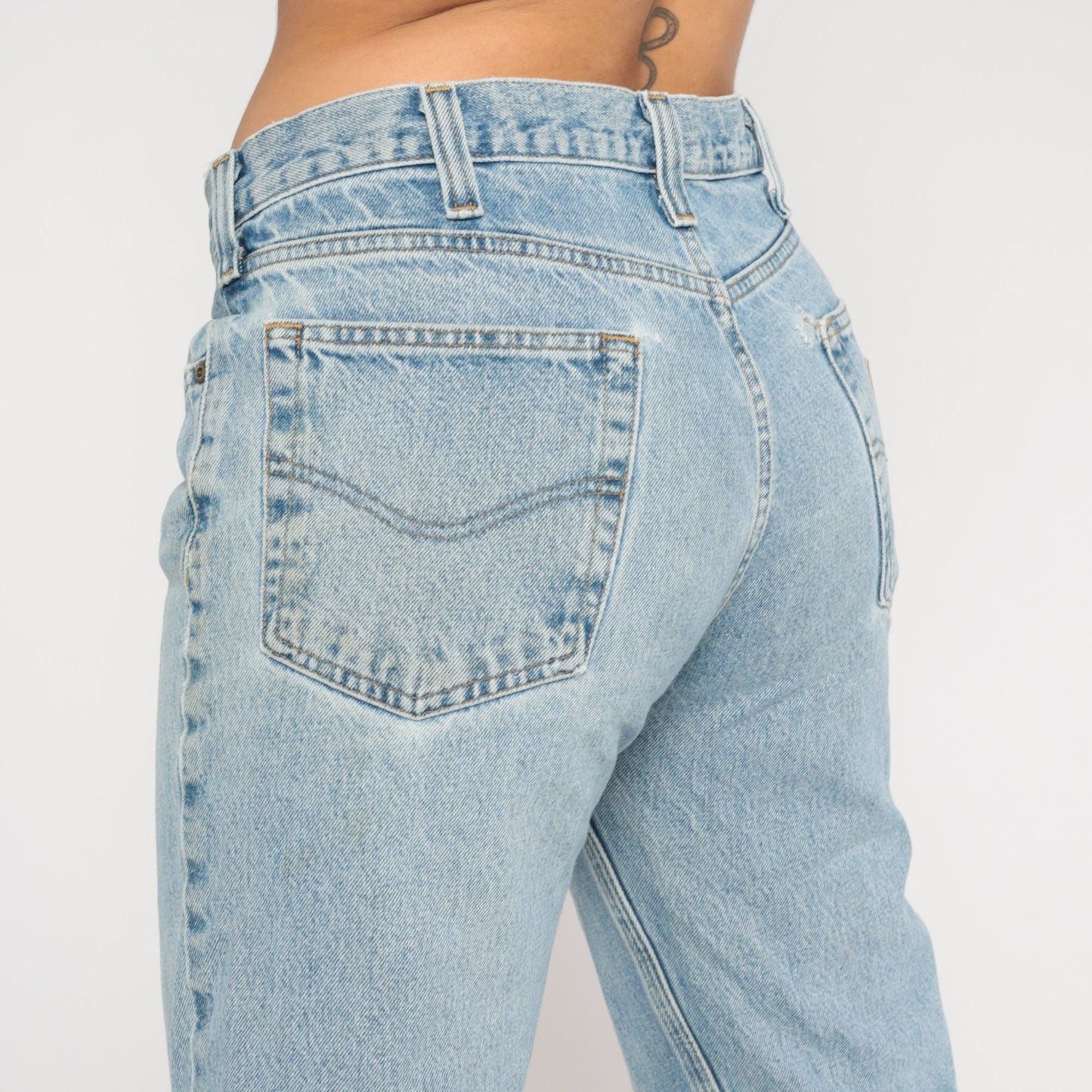 Carhartt Y2K Straight Leg Jeans Light Wash Knee Rip Distressed Denim Large