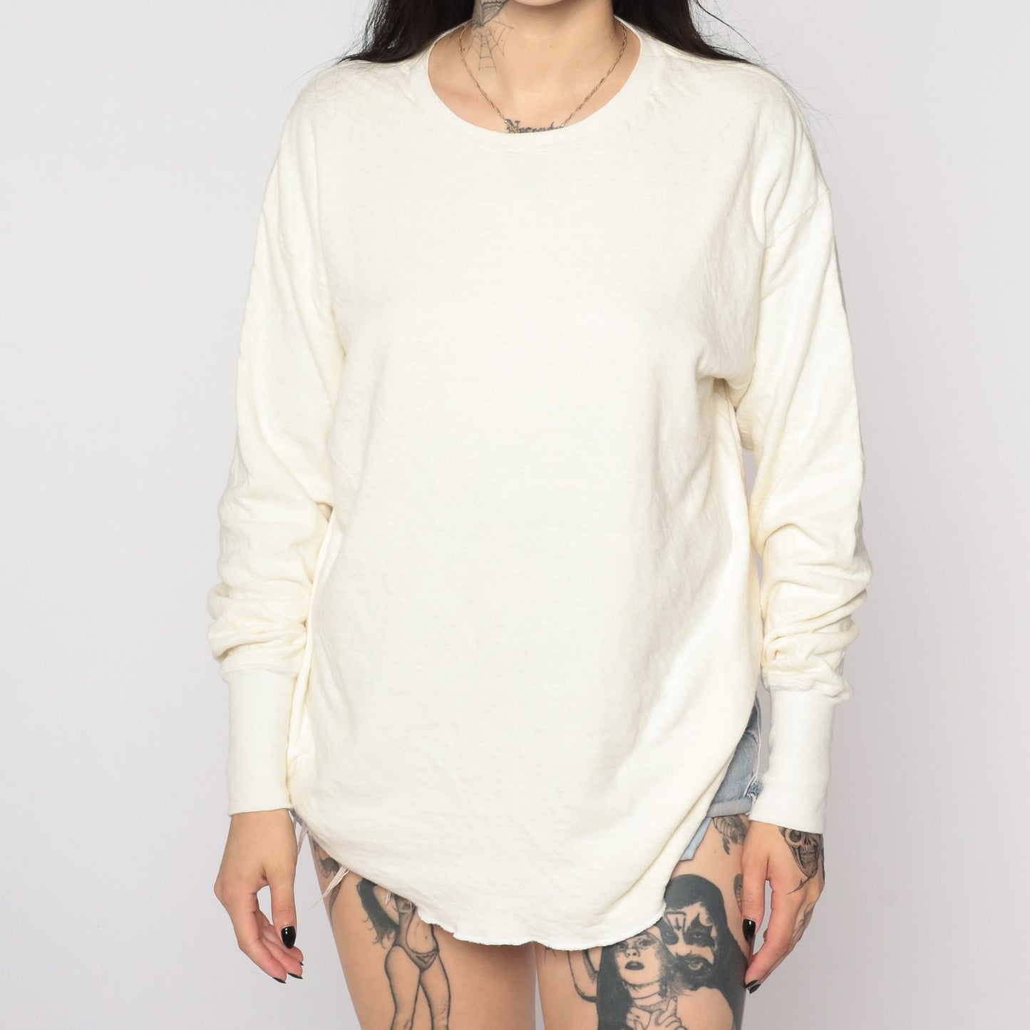 80s Jockey Thermal Undershirt Cream Long Sleeve Extra Large
