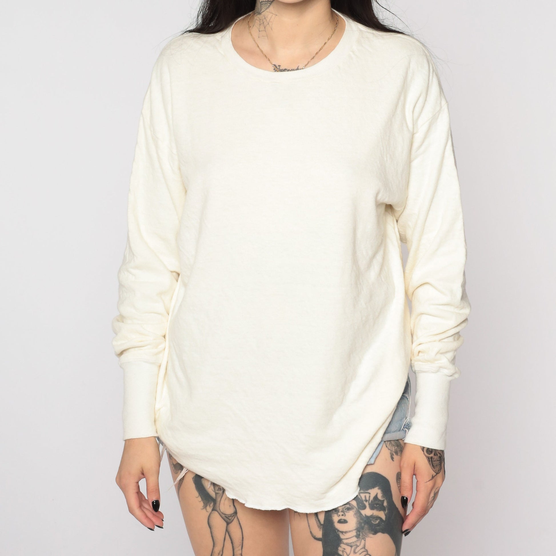 80s Jockey Thermal Undershirt Cream Long Sleeve Extra Large