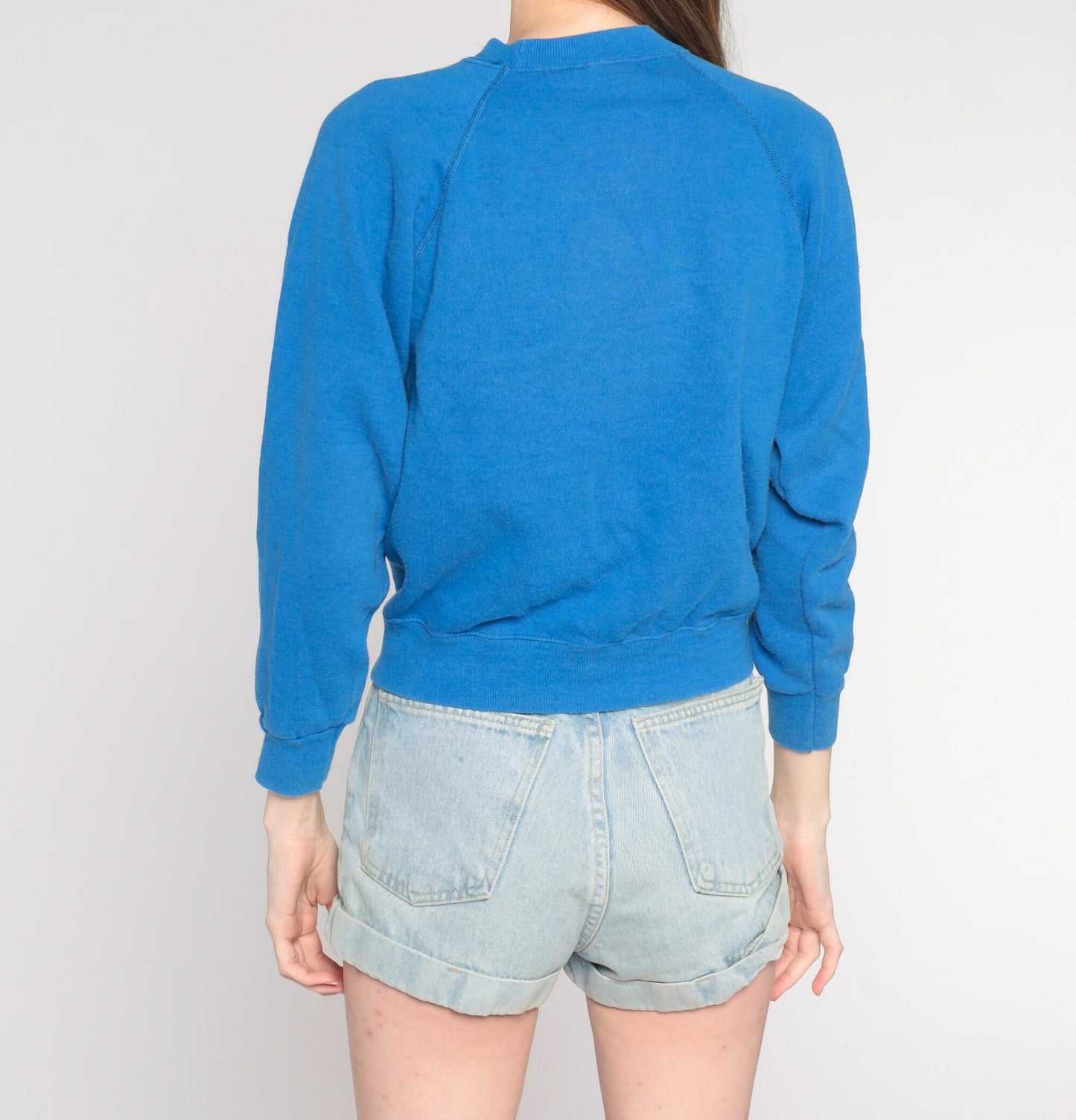 80s Liberty Elementary School Franklin Tennessee Sweatshirt Blue Raglan Small