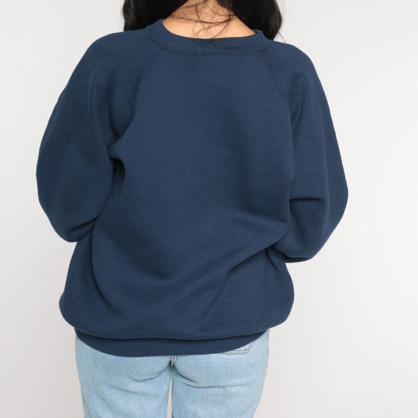 90s Alaska Patchwork Teddy Bear Sweatshirt Navy Raglan Extra Large XXL
