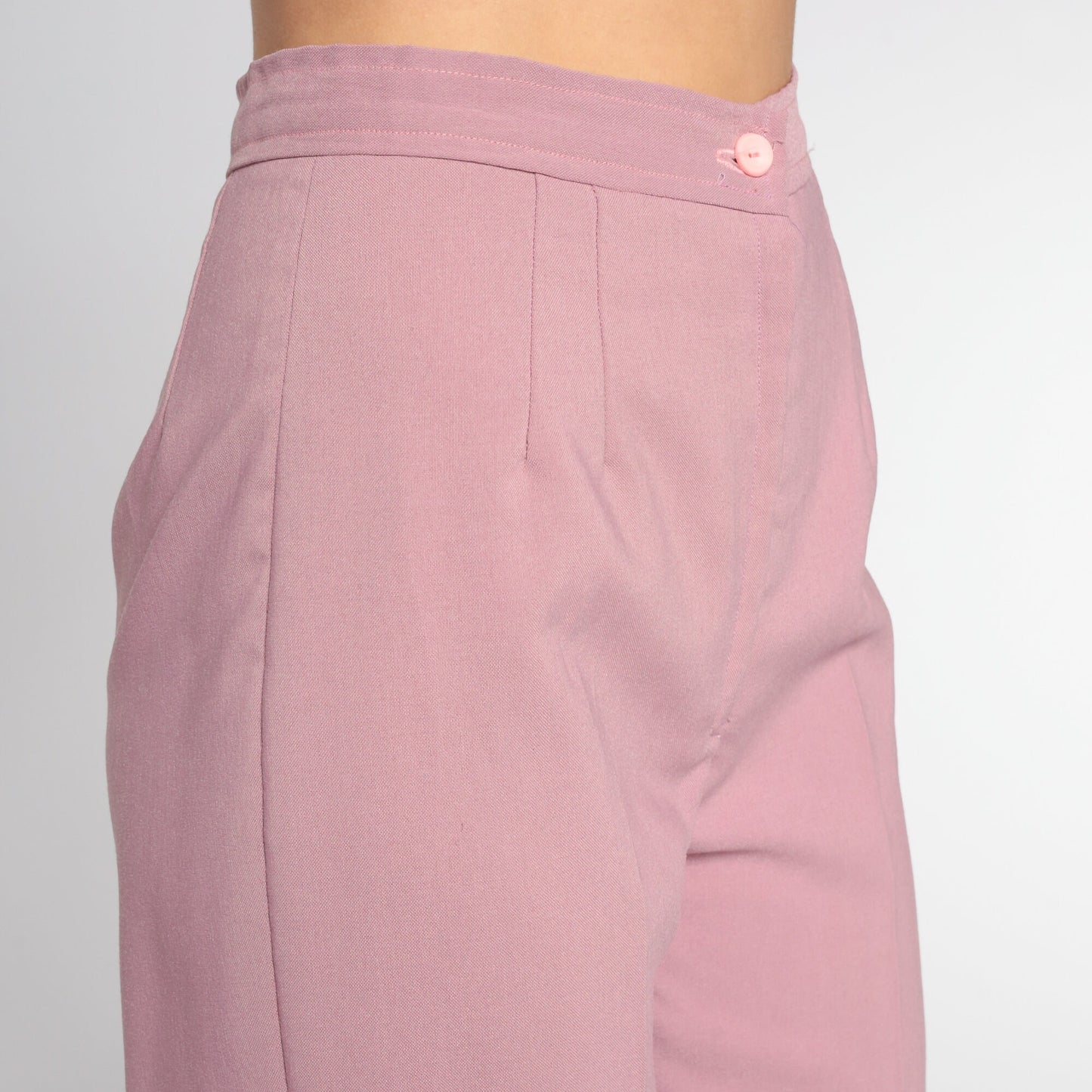 70s Mauve Pink High-Waisted Bell Bottom Pants Small