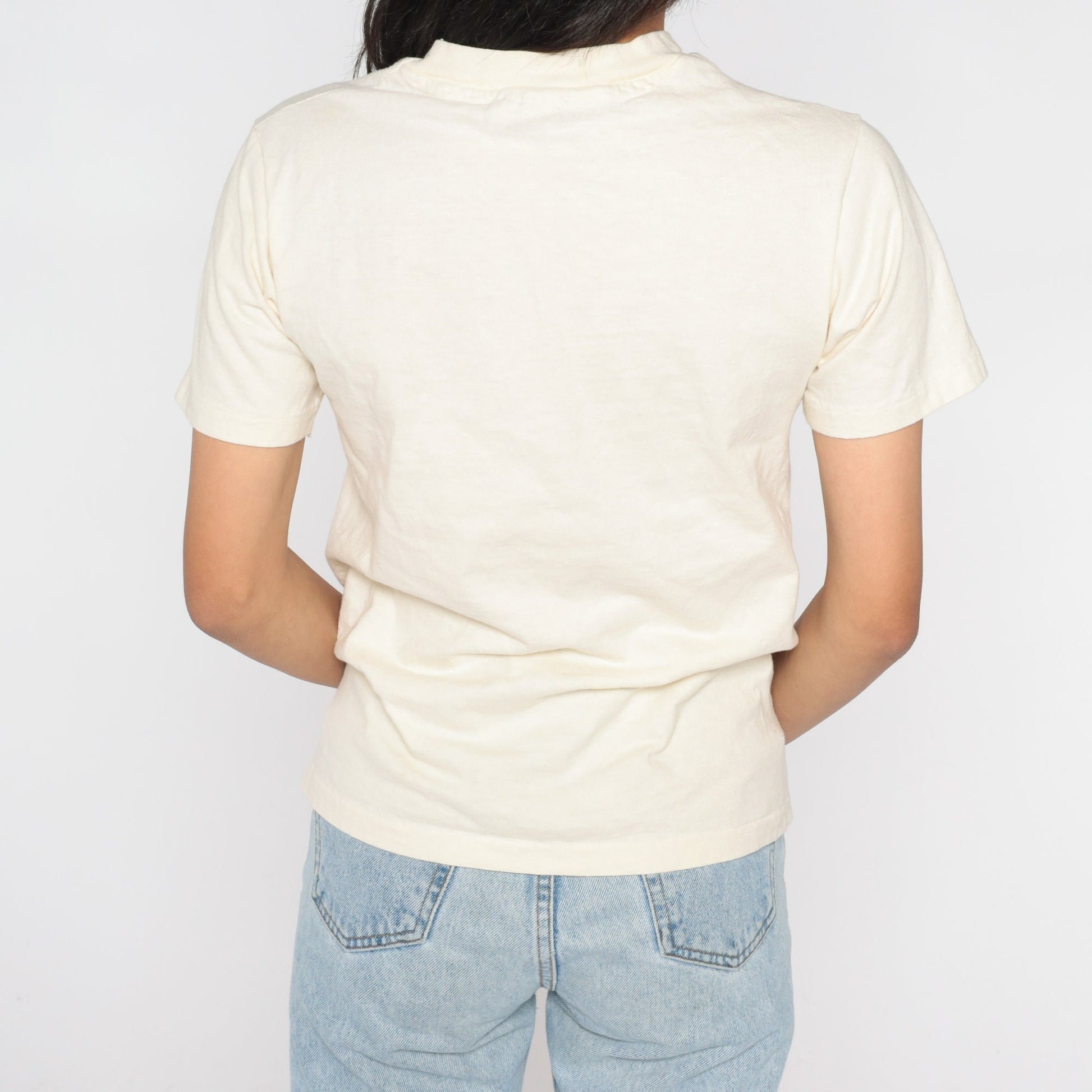 90s Circle of Fifths Music Theory Graphic T-Shirt Cream Cotton Small S