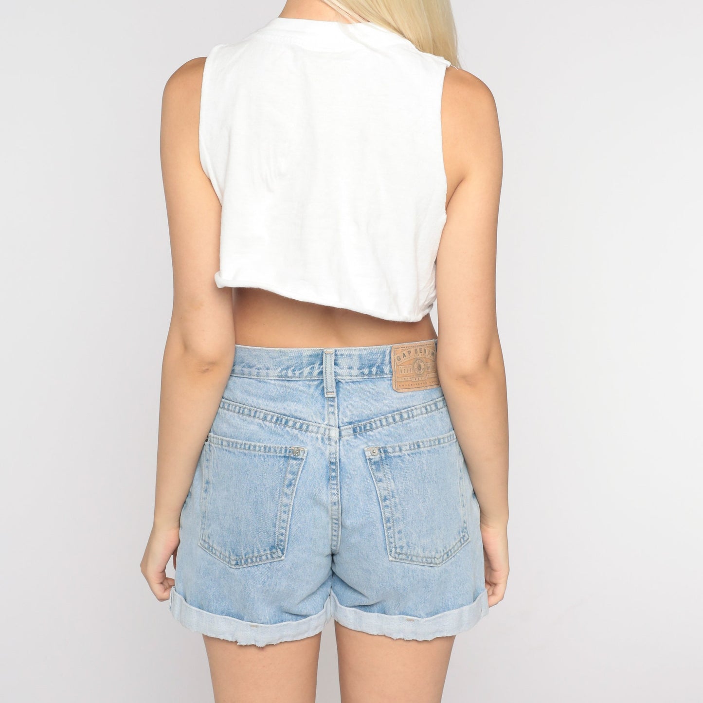 Y2K Ixtapa Zihuatanejo Dolphin Crop Tank Top White Graphic Tee Small