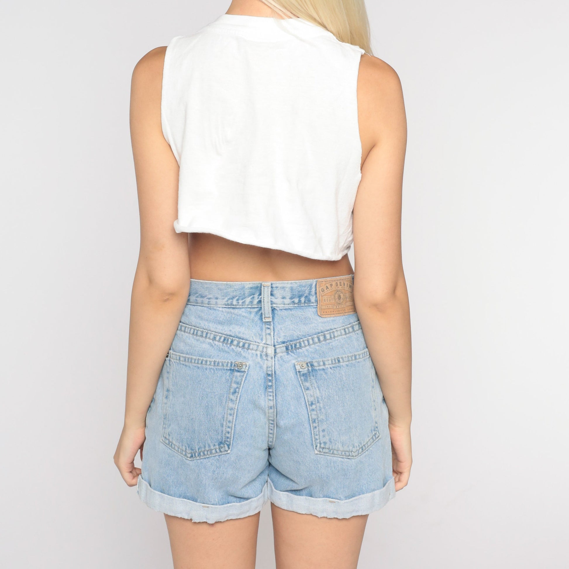 Y2K Ixtapa Zihuatanejo Dolphin Crop Tank Top White Graphic Tee Small