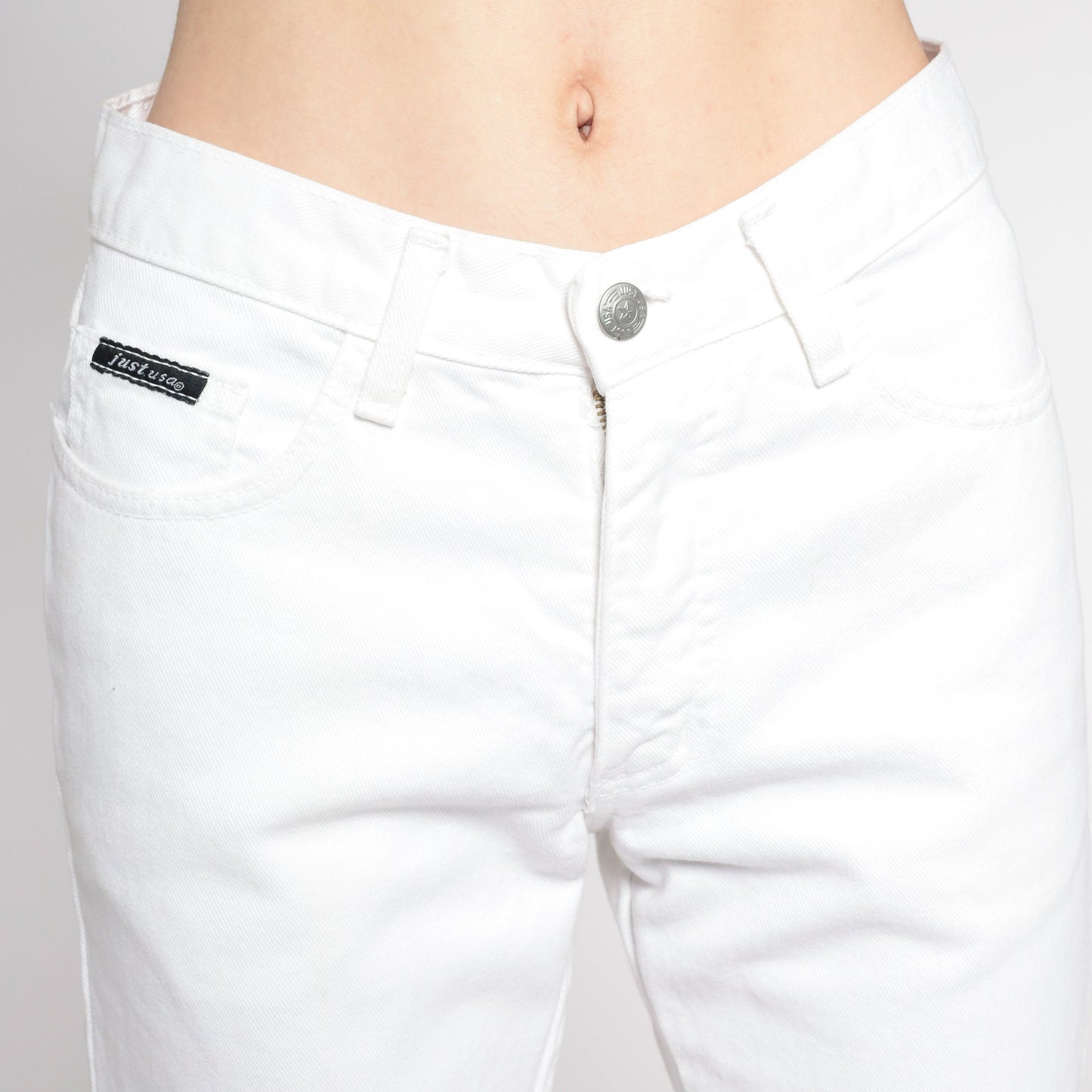 90s White Flared Jeans Low Rise Bell Bottom Denim Extra Small XS
