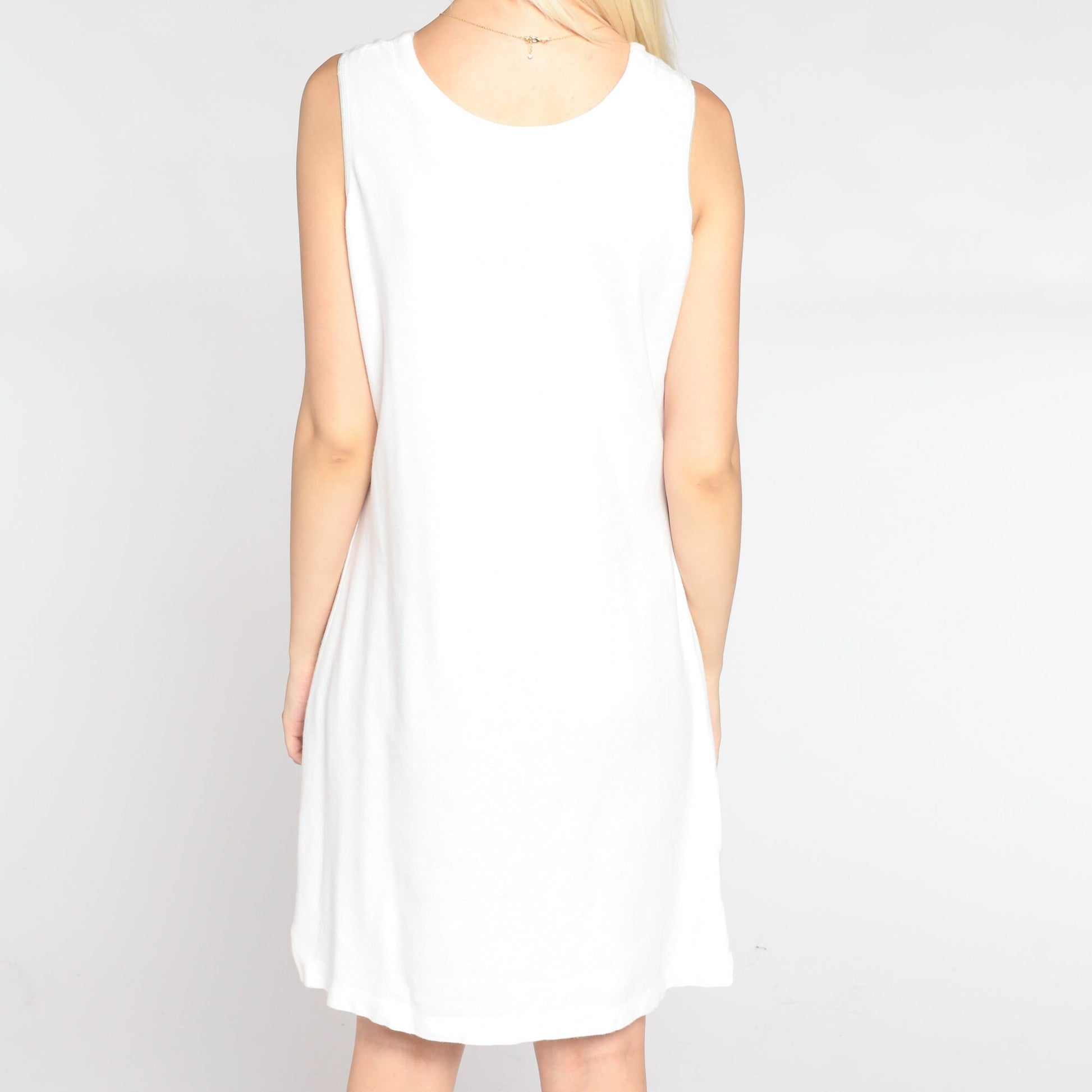 Y2K Polo Jeans White Mini Tank Dress Ralph Lauren Medium M