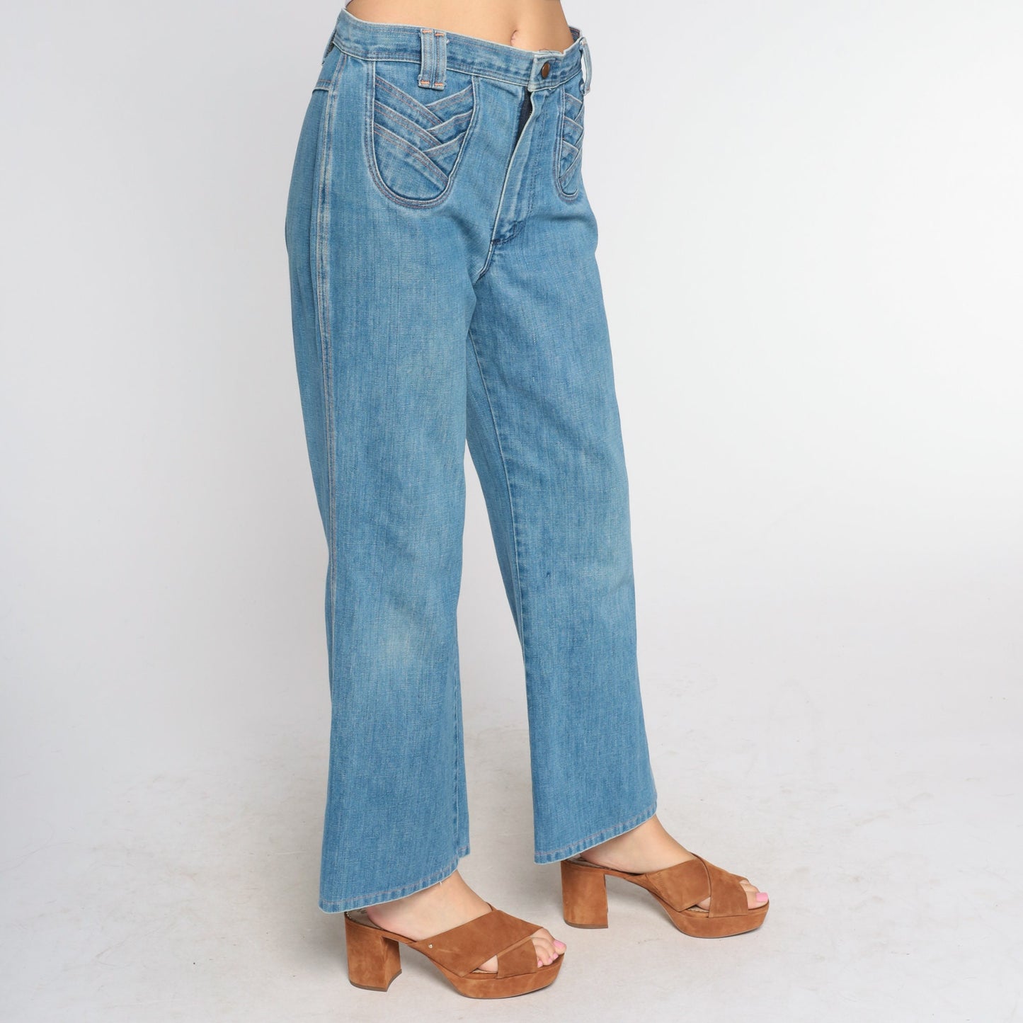 70s Wrangler High Waisted Bell Bottom Jeans Denim Flare Medium M