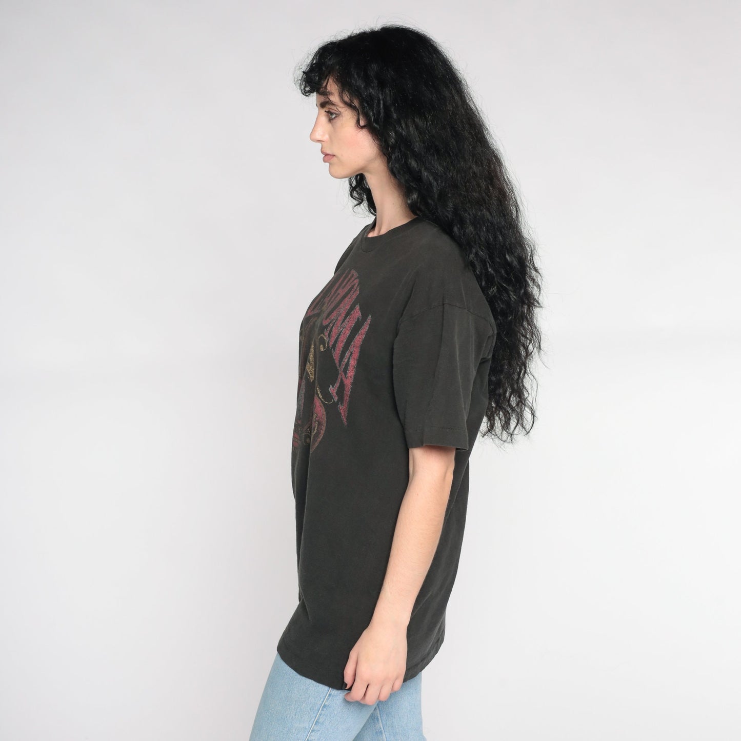 90s Oklahoma Basketball College T-Shirt Faded Black Single Stitch Extra Large