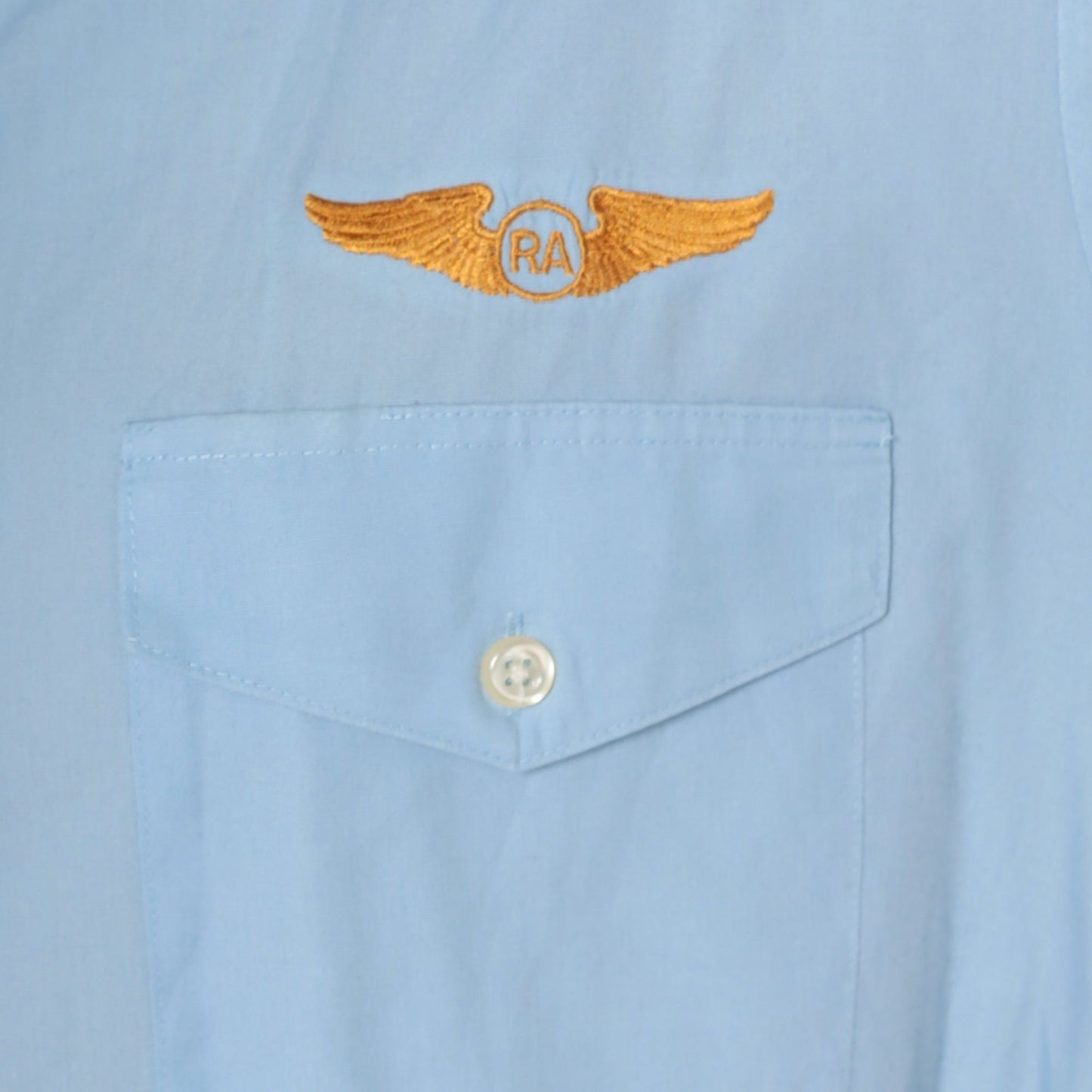 80s Van Heusen Resort Air Pilot Shirt Baby Blue Button Up Large