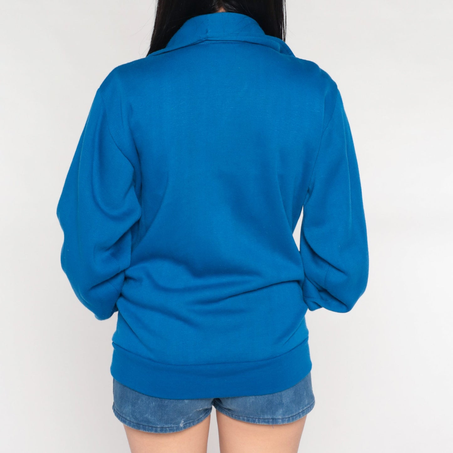 80s Royal Blue Track Jacket Red Grey Striped Zip Sweatshirt Medium