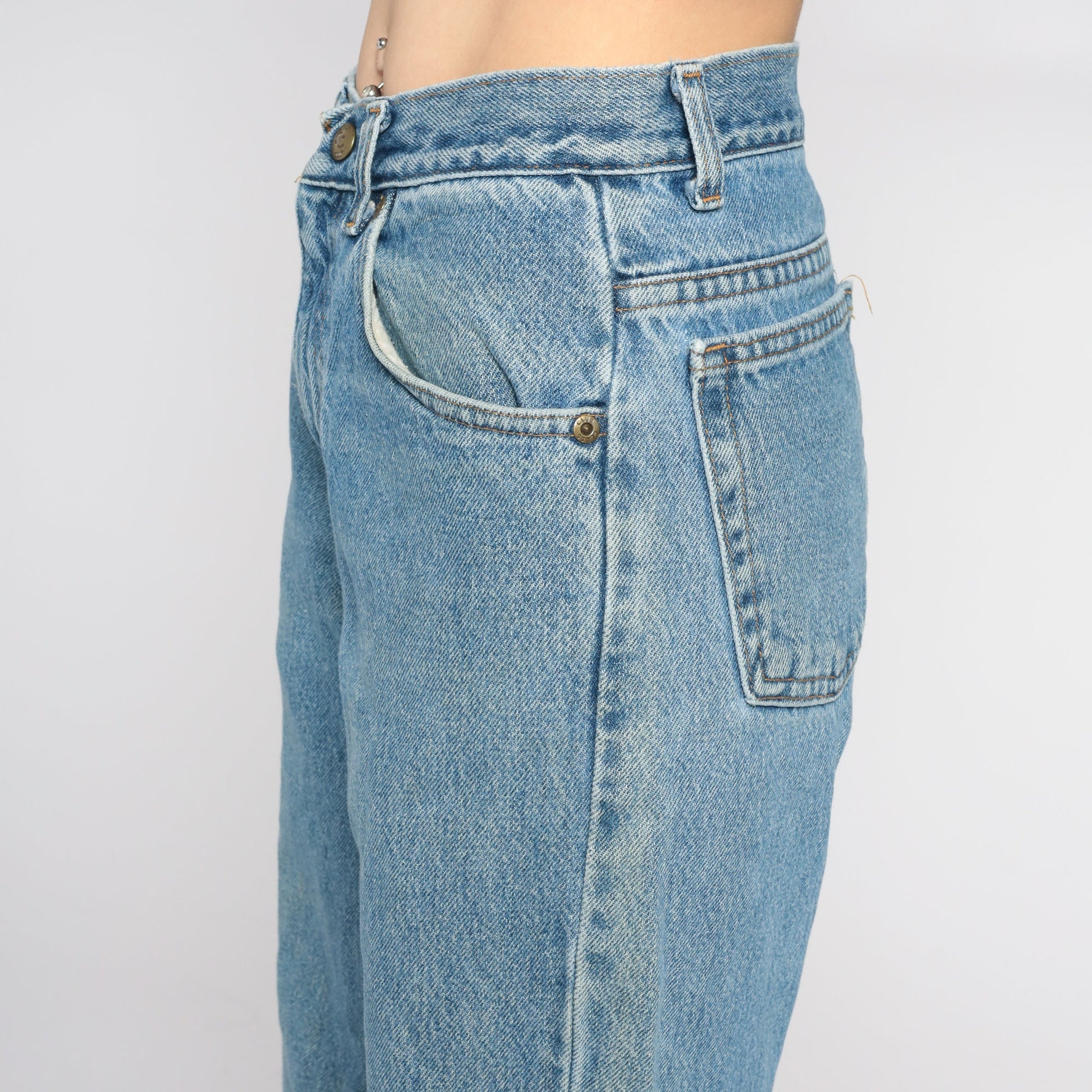 90s Class Club Mid Rise Straight Leg Jeans Blue Denim Small S