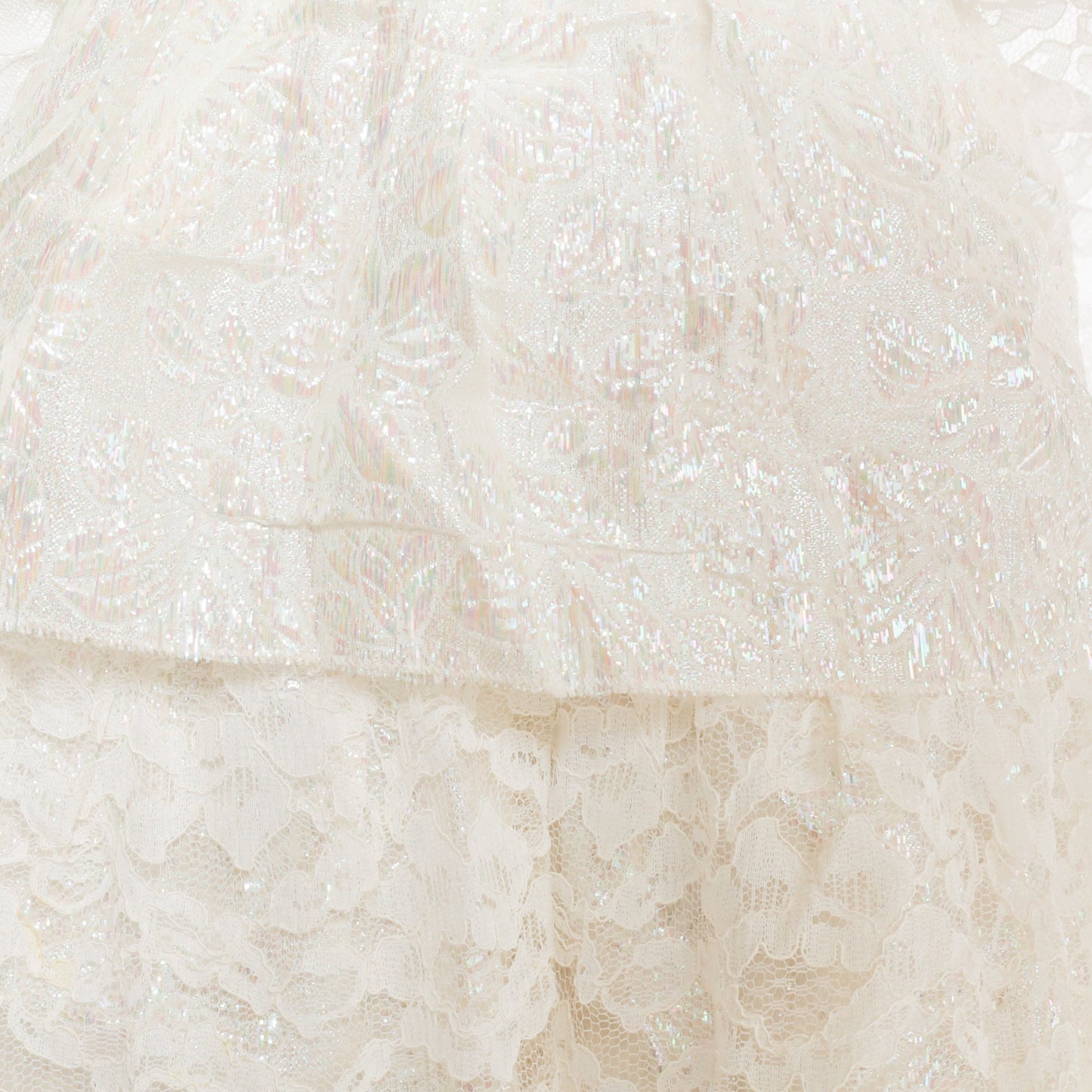 60s White Lace Wedding Dress Maxi Sweetheart Neckline Sequin Waist Extra Small