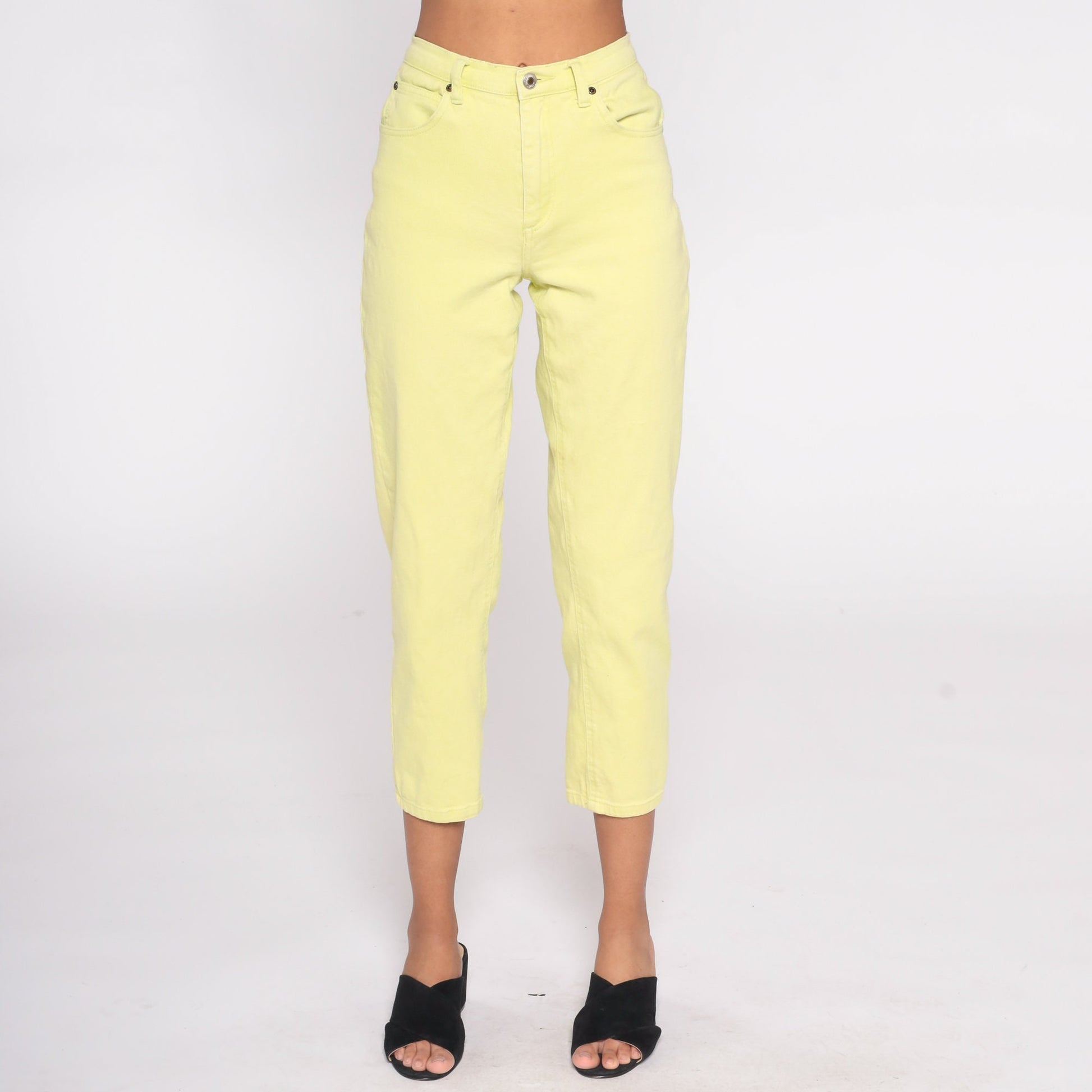 Y2K Coldwater Creek Lime Green High-Rise Skinny Jeans Petite 4