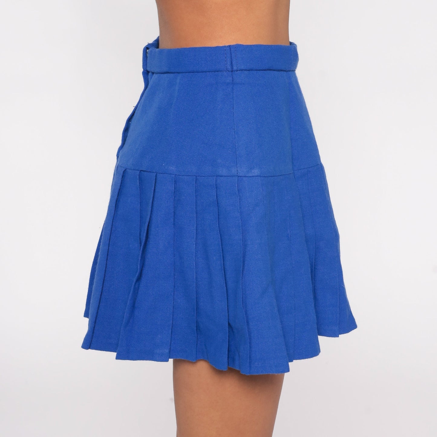 70s Albion Tennis Skirt Royal Blue Pleated Mini High Waist Small