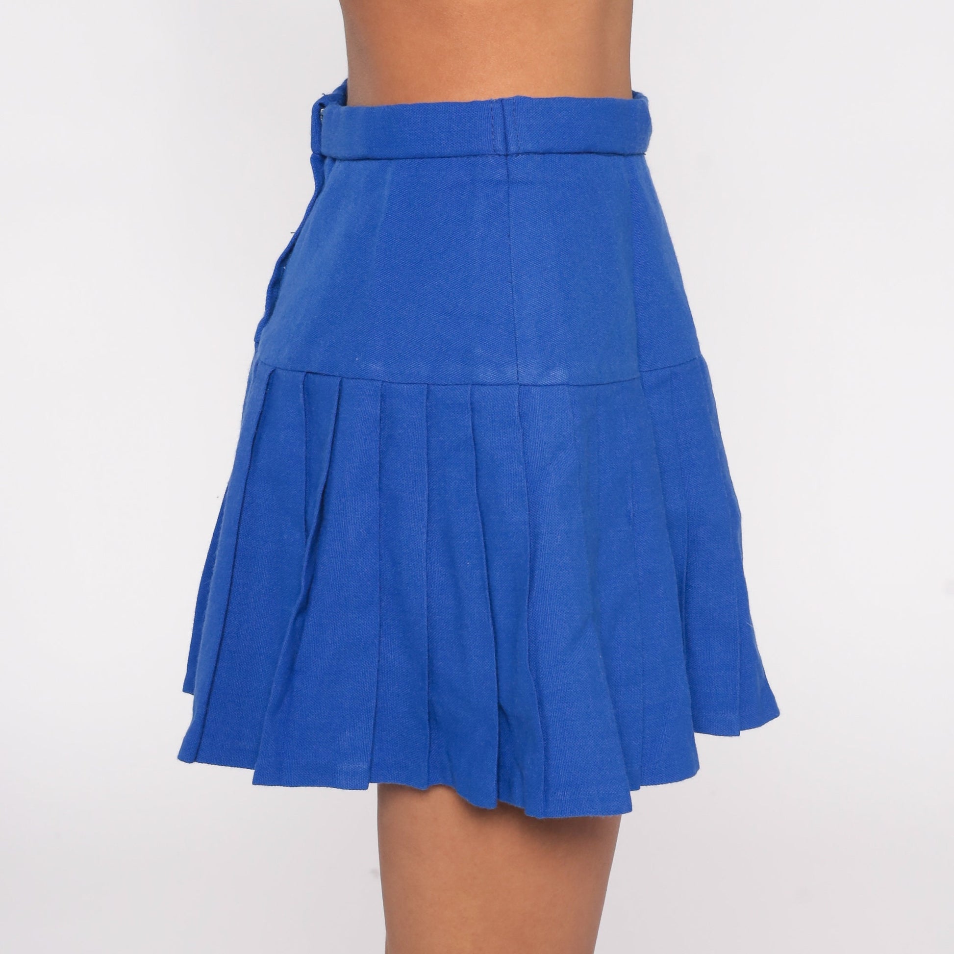 70s Albion Tennis Skirt Royal Blue Pleated Mini High Waist Small