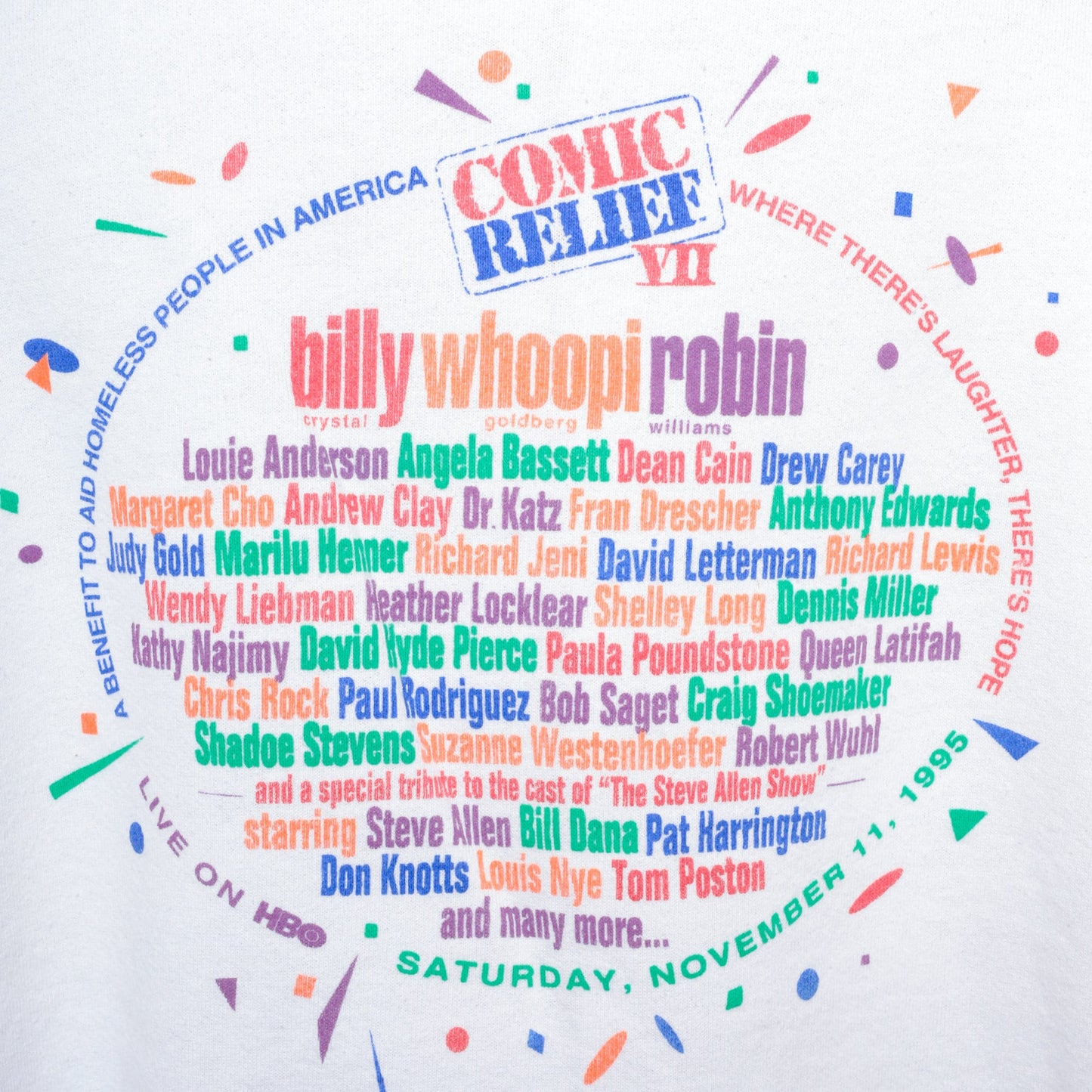 1995 Comic Relief VII Sweatshirt 90s Graphic Charity Event Crewneck XL