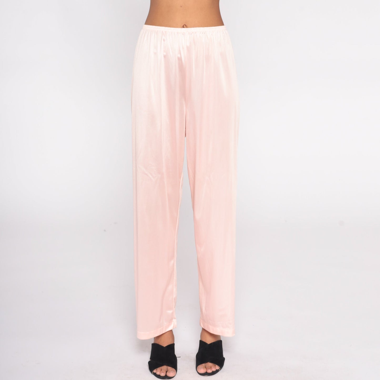 70s Vanity Fair Nylon Pajama Pants Baby Pink High Waisted Medium