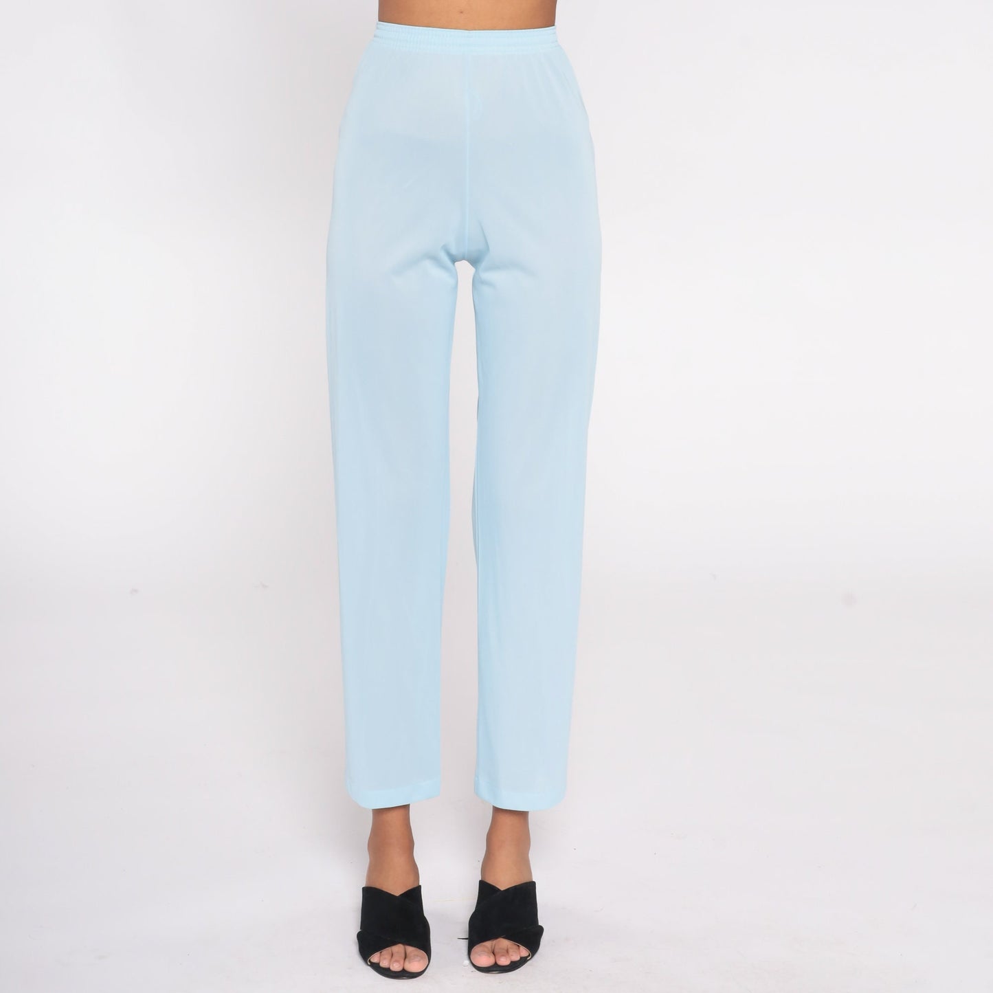 70s Vanity Fair Baby Blue Nylon Pajama Pants Elastic Waist Extra Small