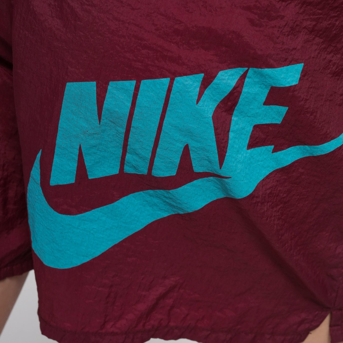90s Nike Burgundy Nylon Swim Shorts High Rise Small S