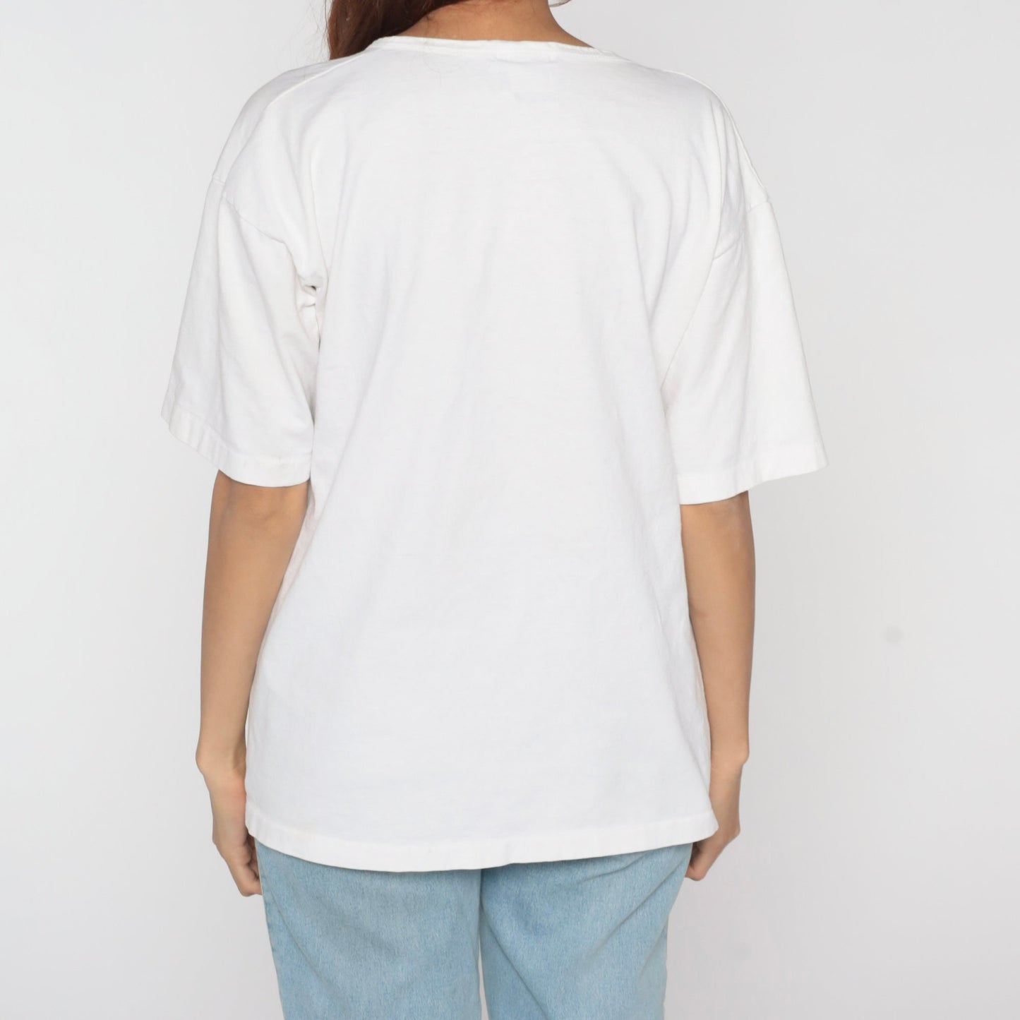 90s Iced T's Embroidered Swirl T-Shirt White Multicolor Abstract Graphic Large