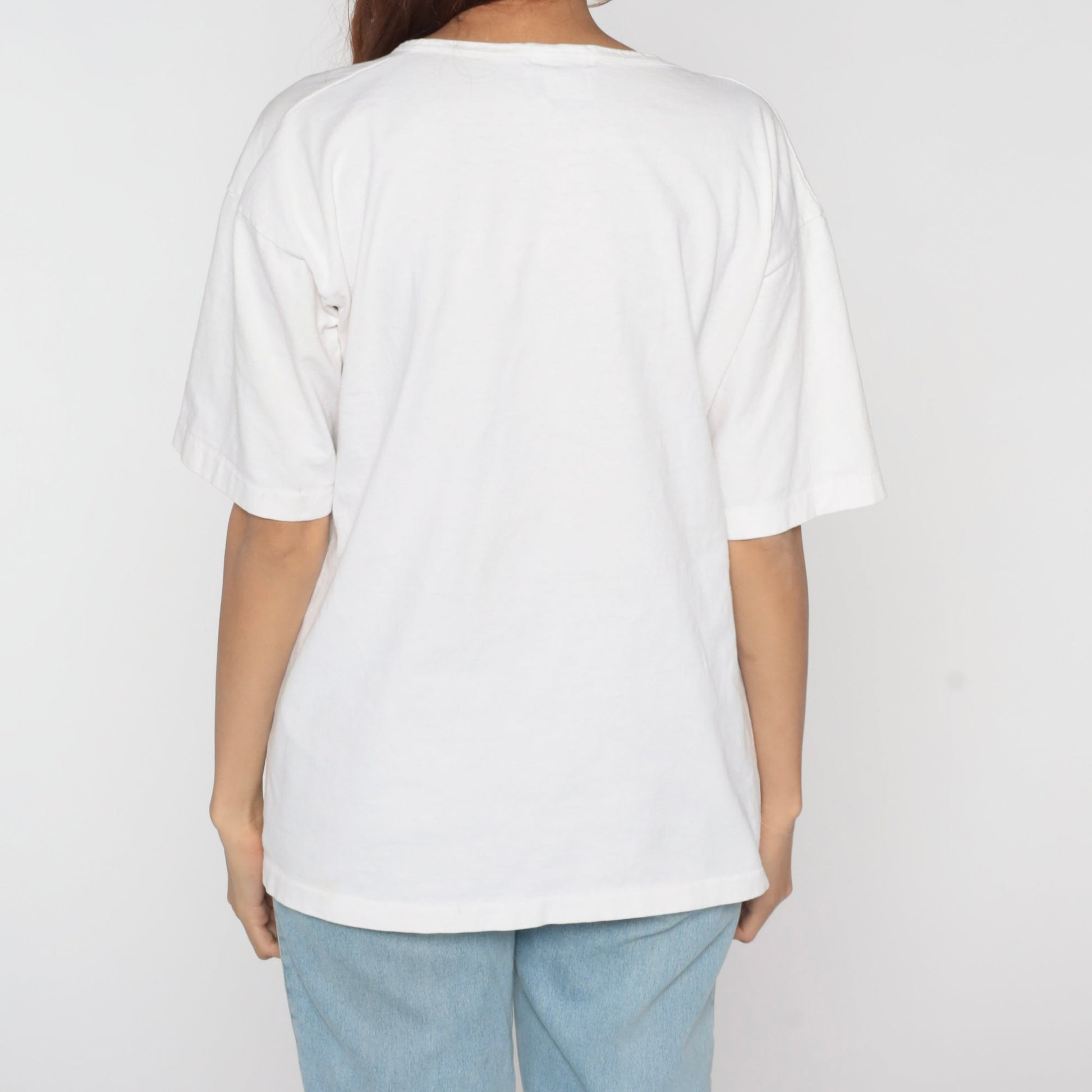 90s Iced T's Embroidered Swirl T-Shirt White Multicolor Abstract Graphic Large