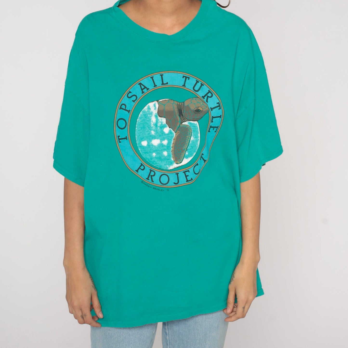 1990s Topsail Turtle Project Marine Conservation T-Shirt Teal XXL