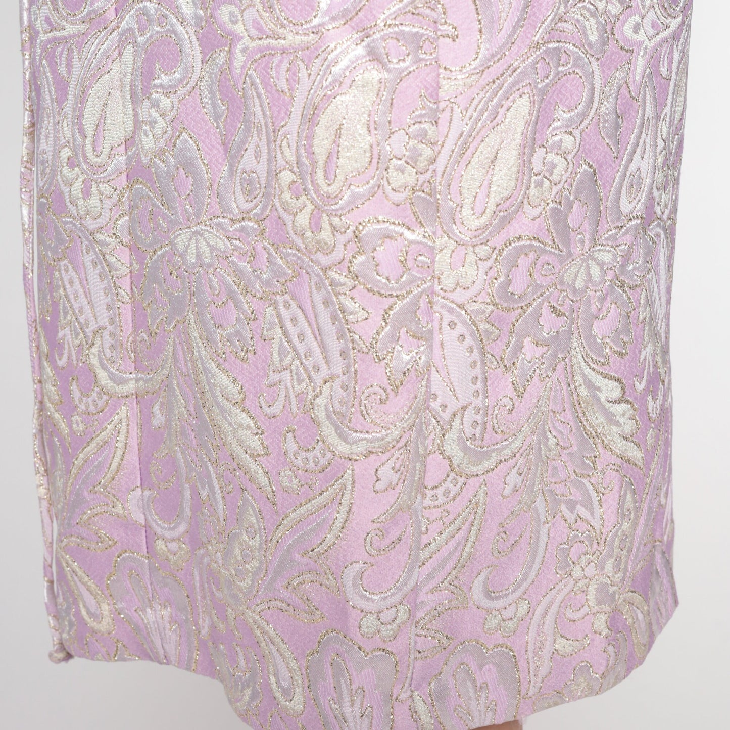 80s Lavender Brocade Floral Mini Dress Lace-Up Sheath Small