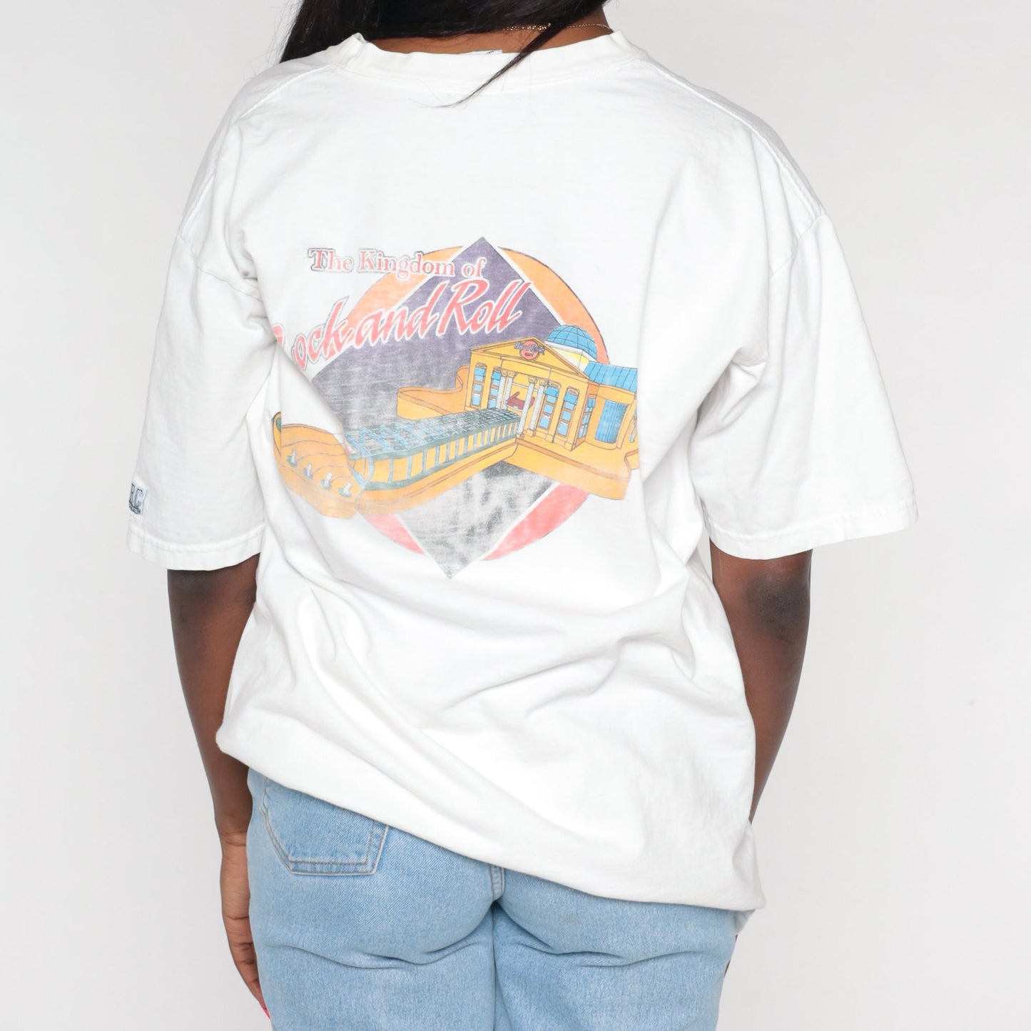 90s Hard Rock Cafe Orlando Graphic T-Shirt Kingdom of Rock and Roll White Extra Large