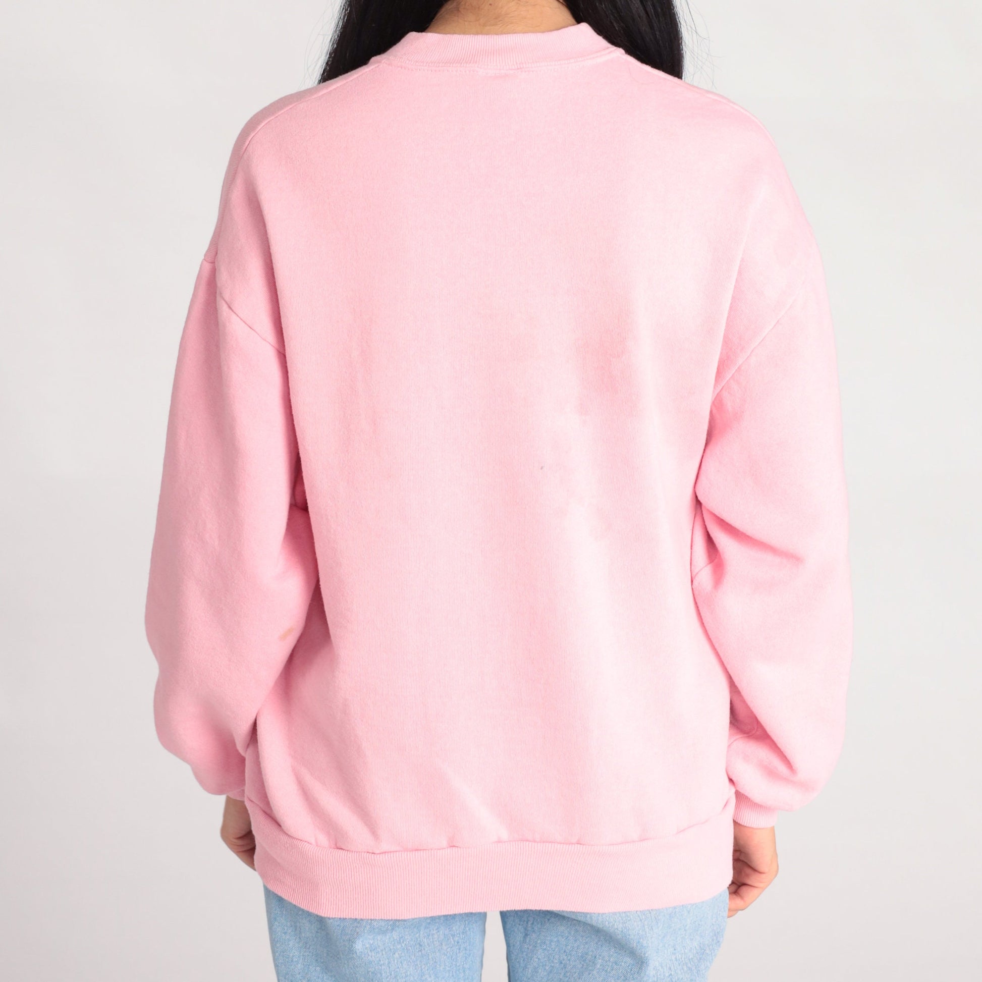90s Jerzees Baby Angel Beach Sweatshirt Pink Graphic Crewneck Large