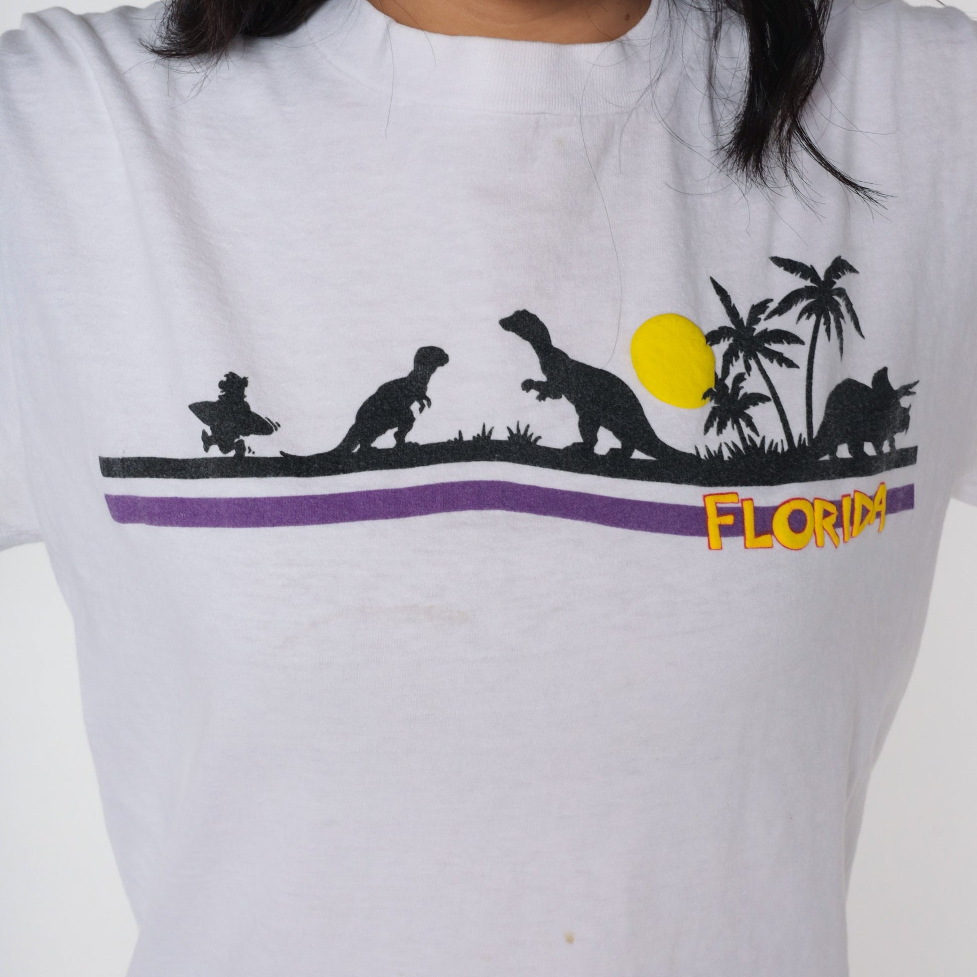 90s Flintstones Surf's Up Florida Graphic T-Shirt Small S
