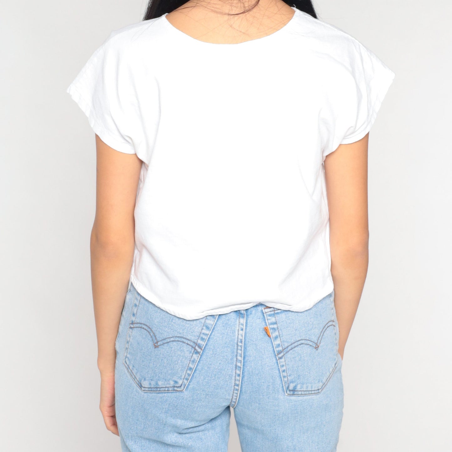 90s Balle de Match French Tennis Crop Top Cap Sleeve Graphic Tee Small