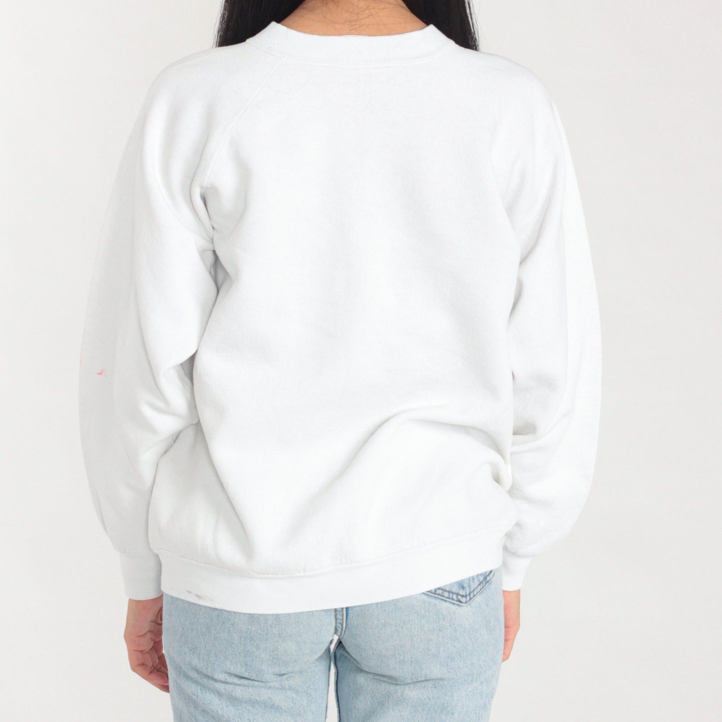 90s Washington DC Eagle Crest Raglan Sweatshirt White Graphic Medium