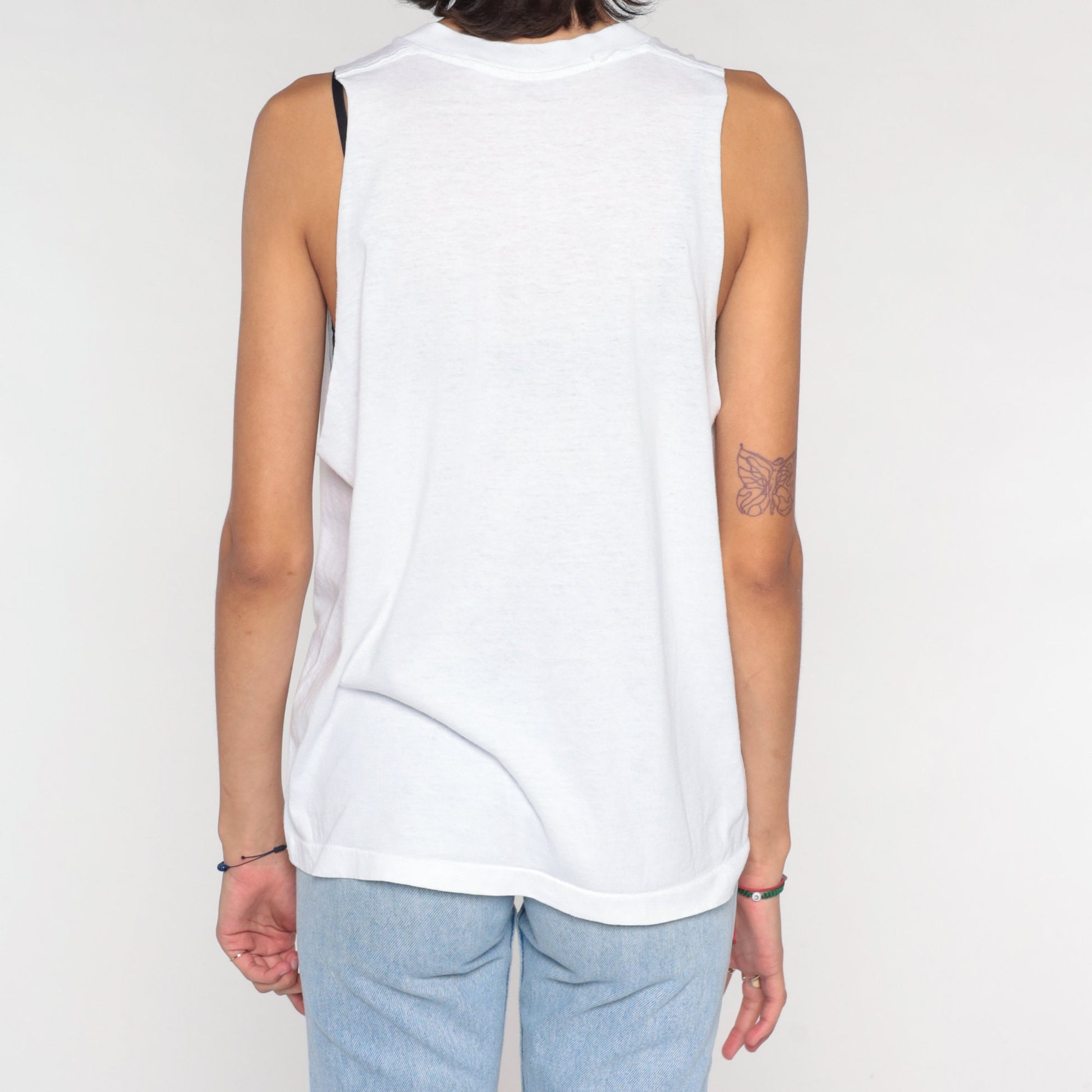 90s Florida Vacation Muscle Tank White Graphic Tourist Tee Small