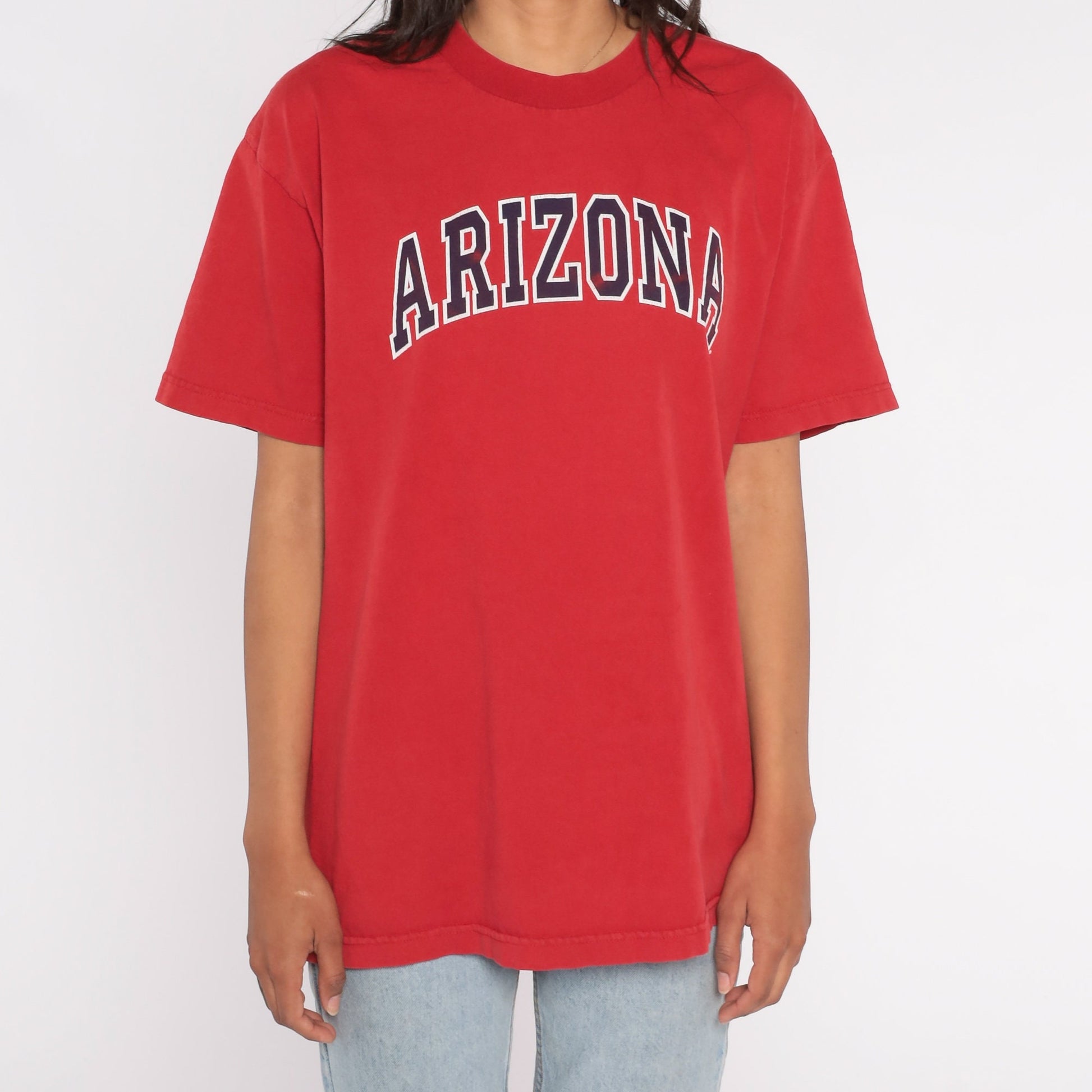 00s University of Arizona Graphic T-Shirt Red Cotton Tee Large