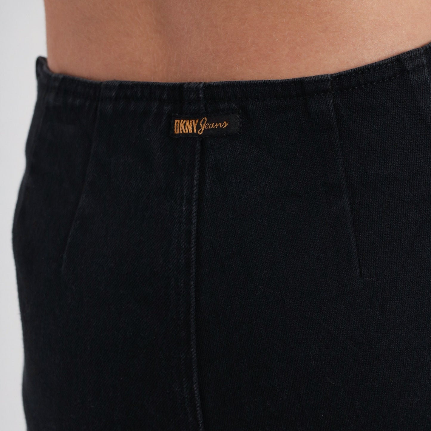 DKNY 90s Black Skinny Jeans High Rise Side Zip Stretch Denim Small 6
