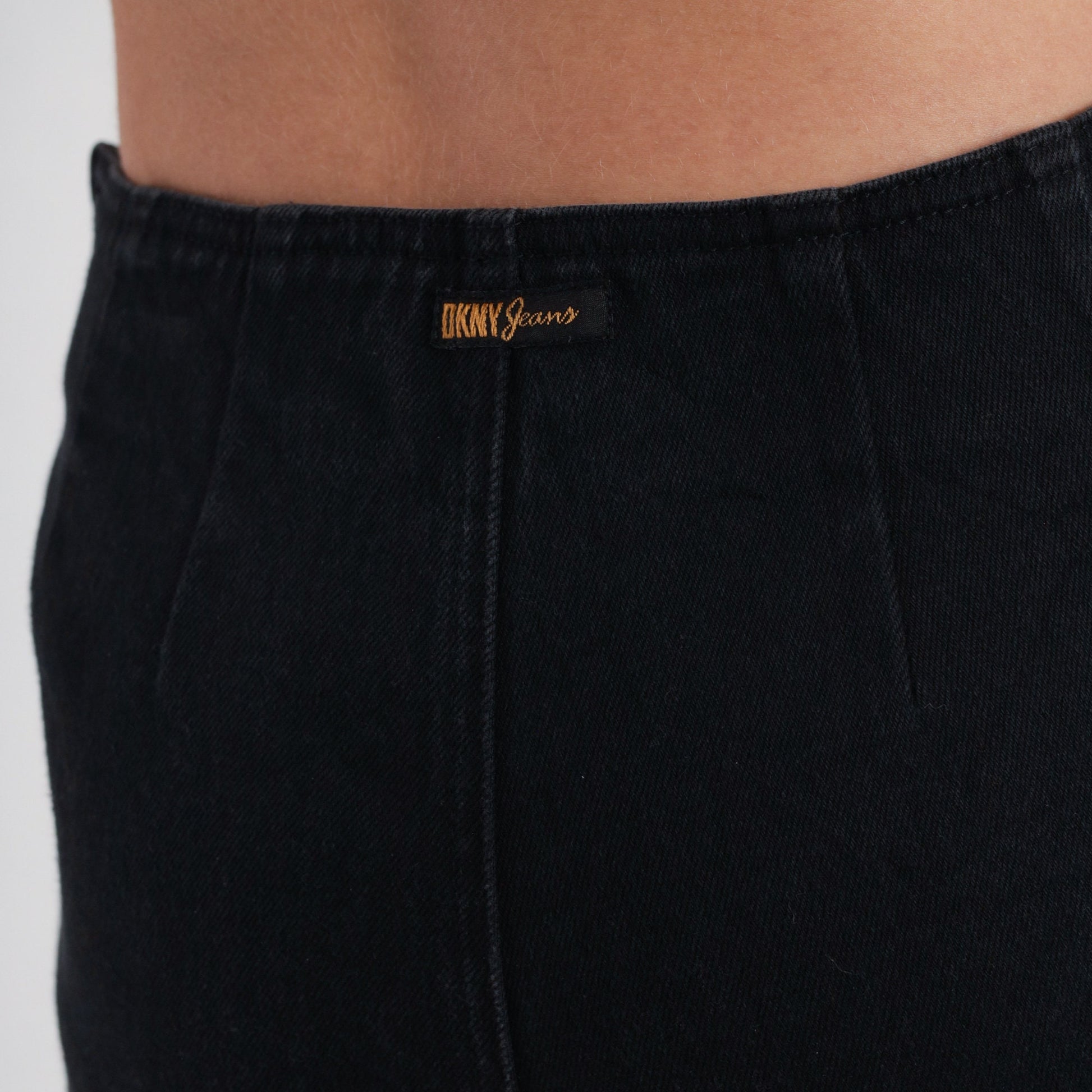 DKNY 90s Black Skinny Jeans High Rise Side Zip Stretch Denim Small 6