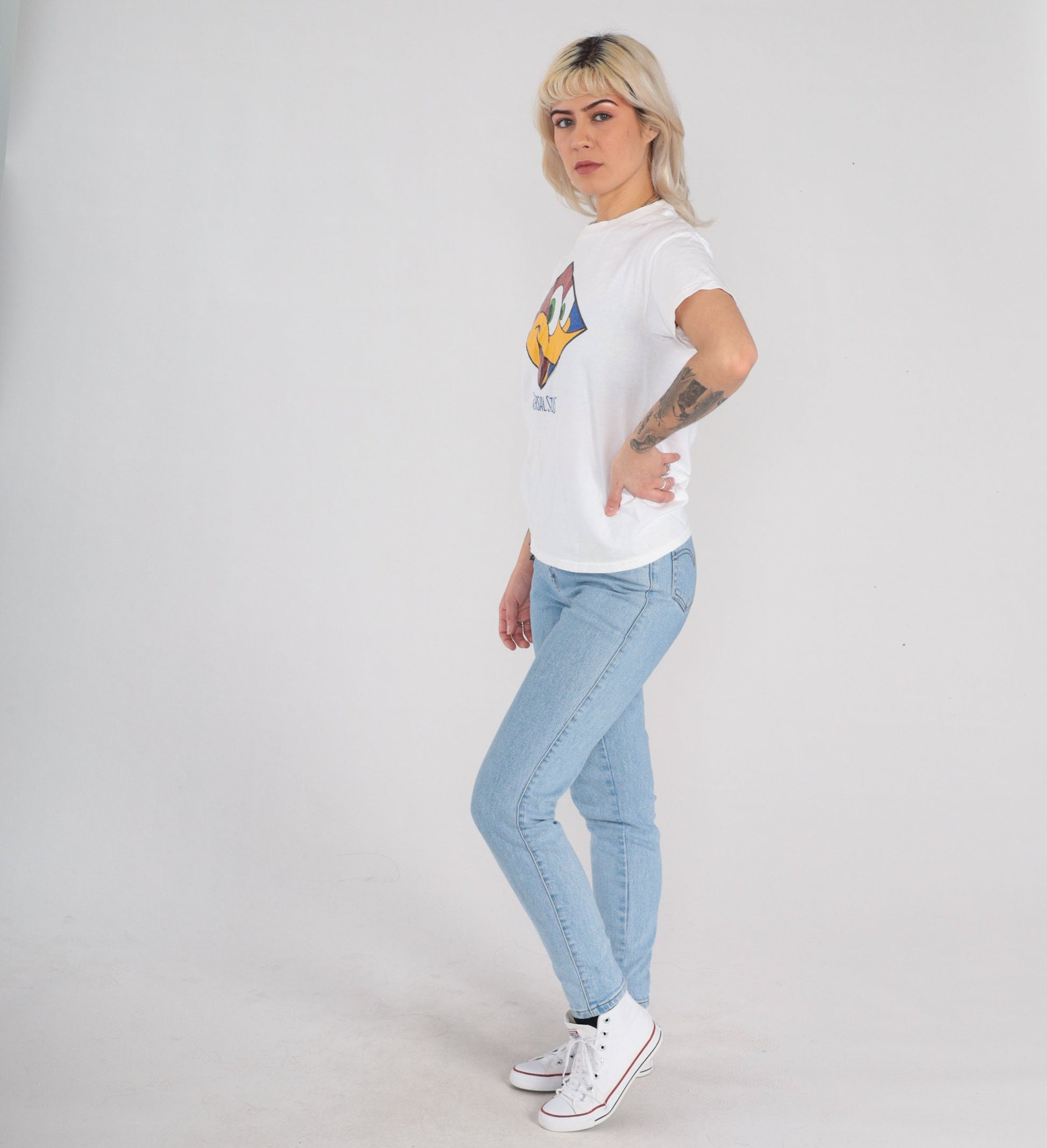 90s Woody Woodpecker Universal Studios Graphic T-Shirt White Extra Small XS