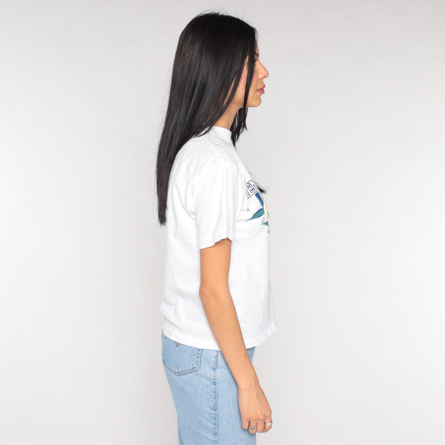 Y2K New Orleans French Quarter Graphic Tee White Cotton Small S