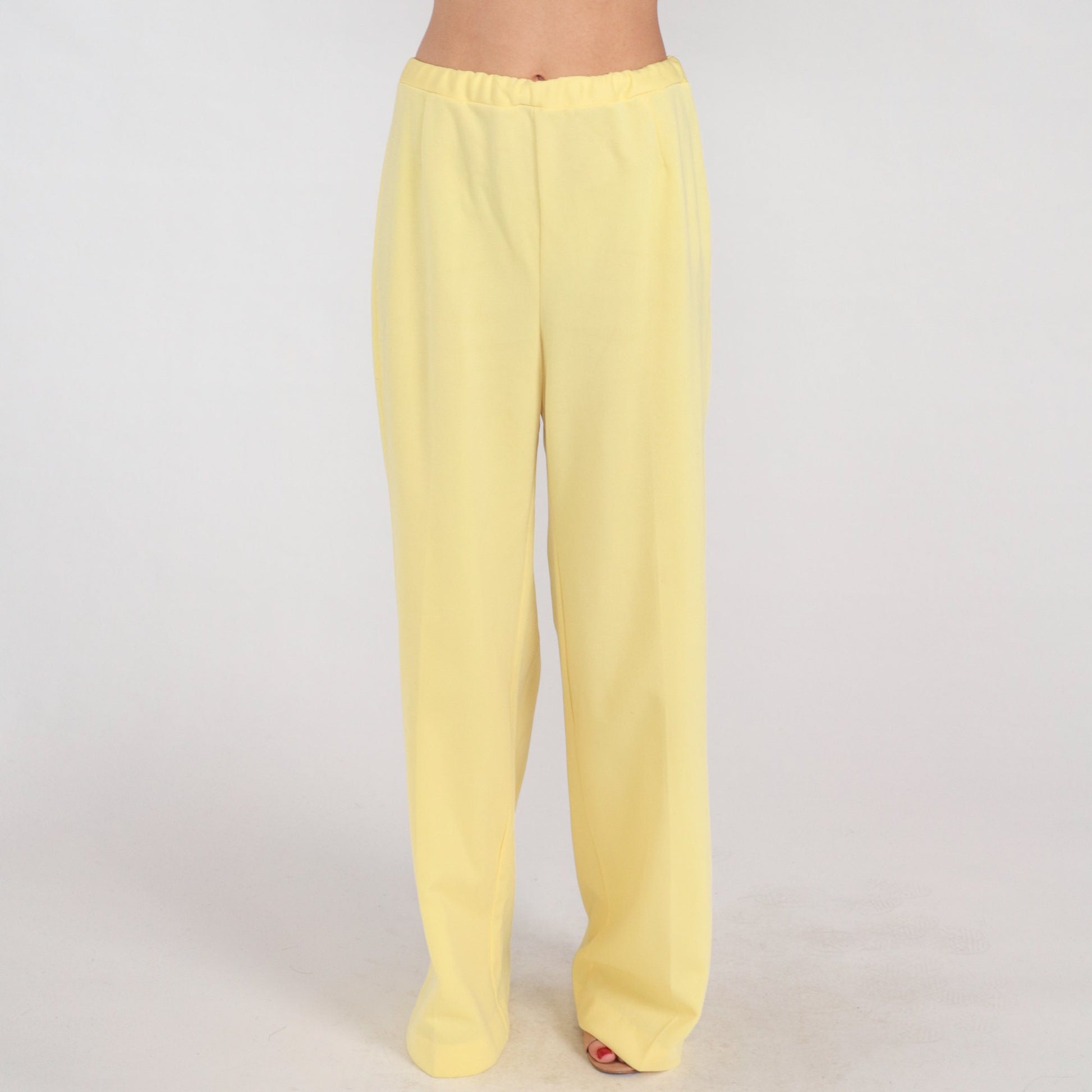 70s Yellow High-Waist Straight-Leg Trousers Medium
