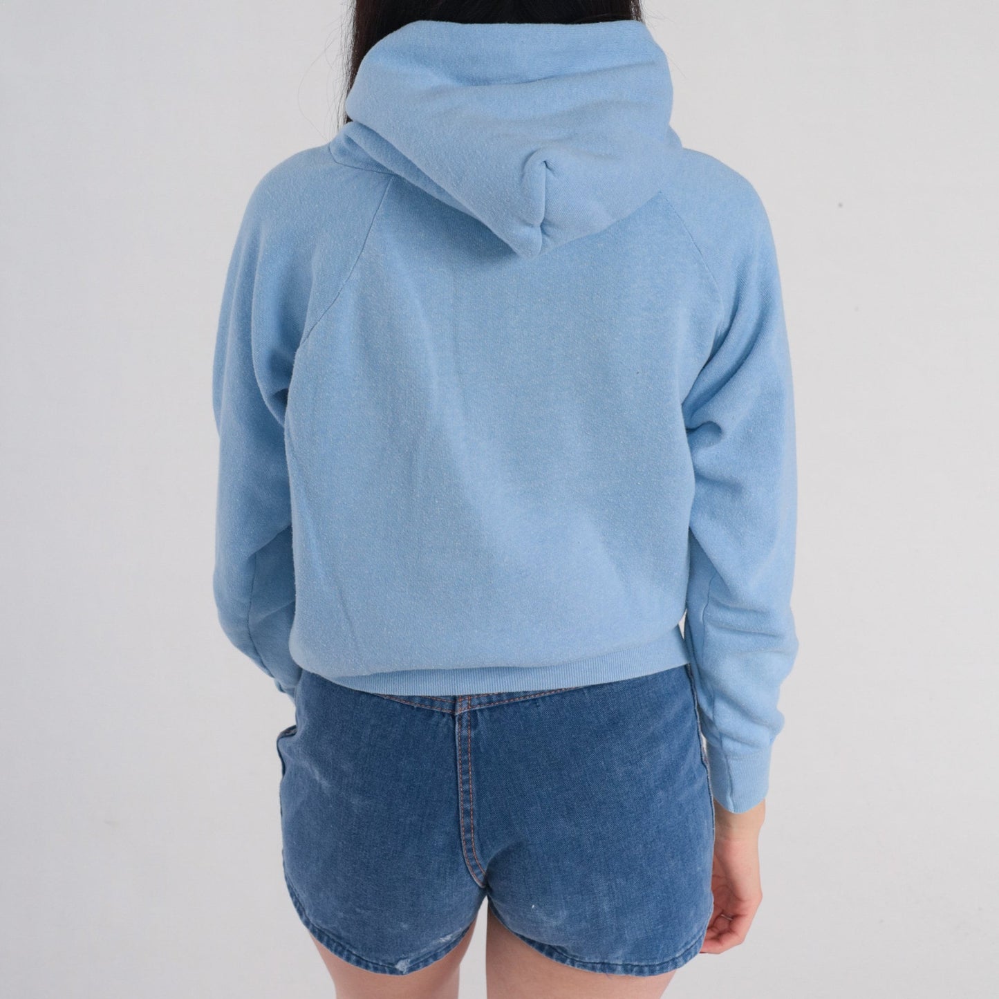 80s LSU Louisiana State University Hoodie Baby Blue Raglan Small