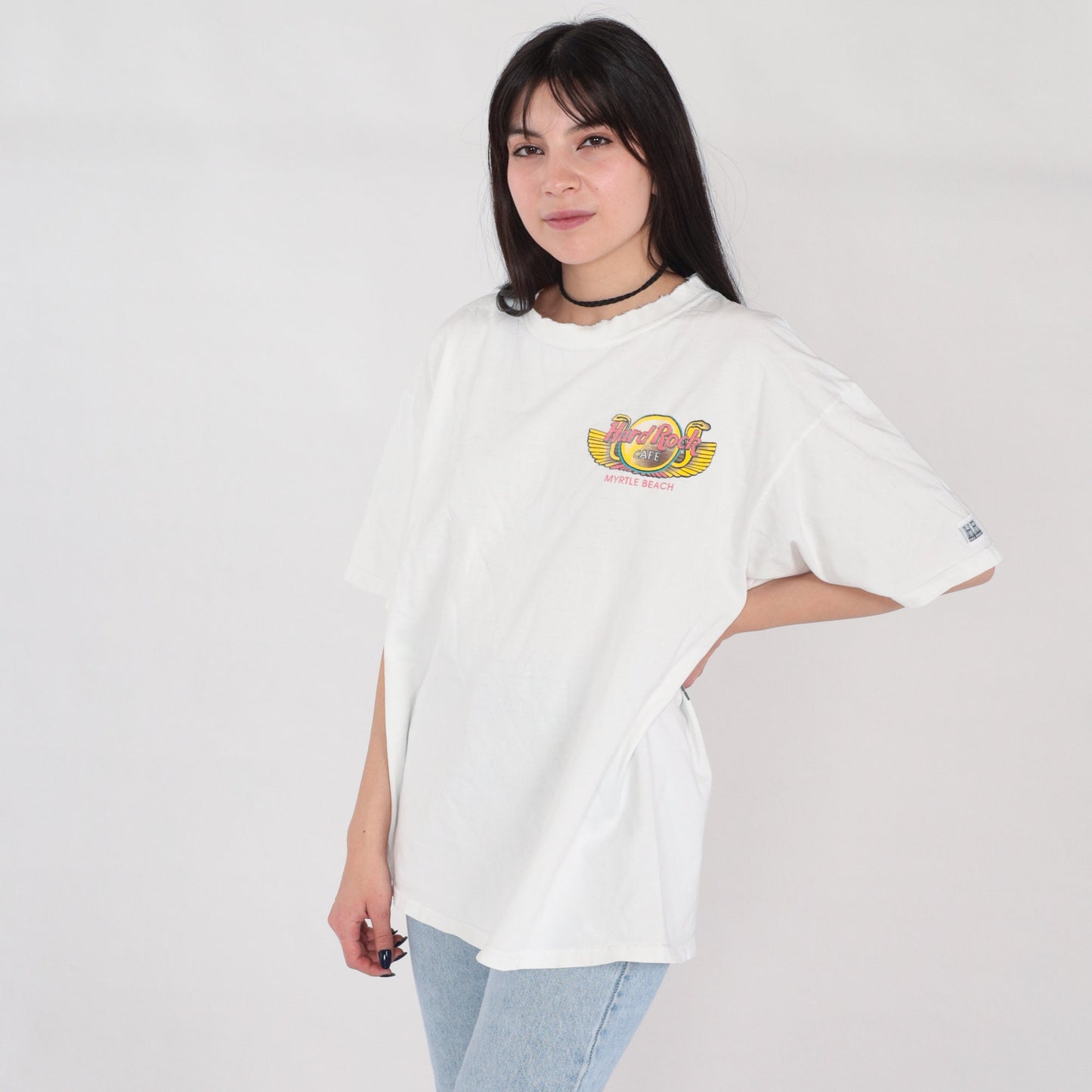 90s Hard Rock Cafe Myrtle Beach Egypt Pharaoh Graphic Tee White XL