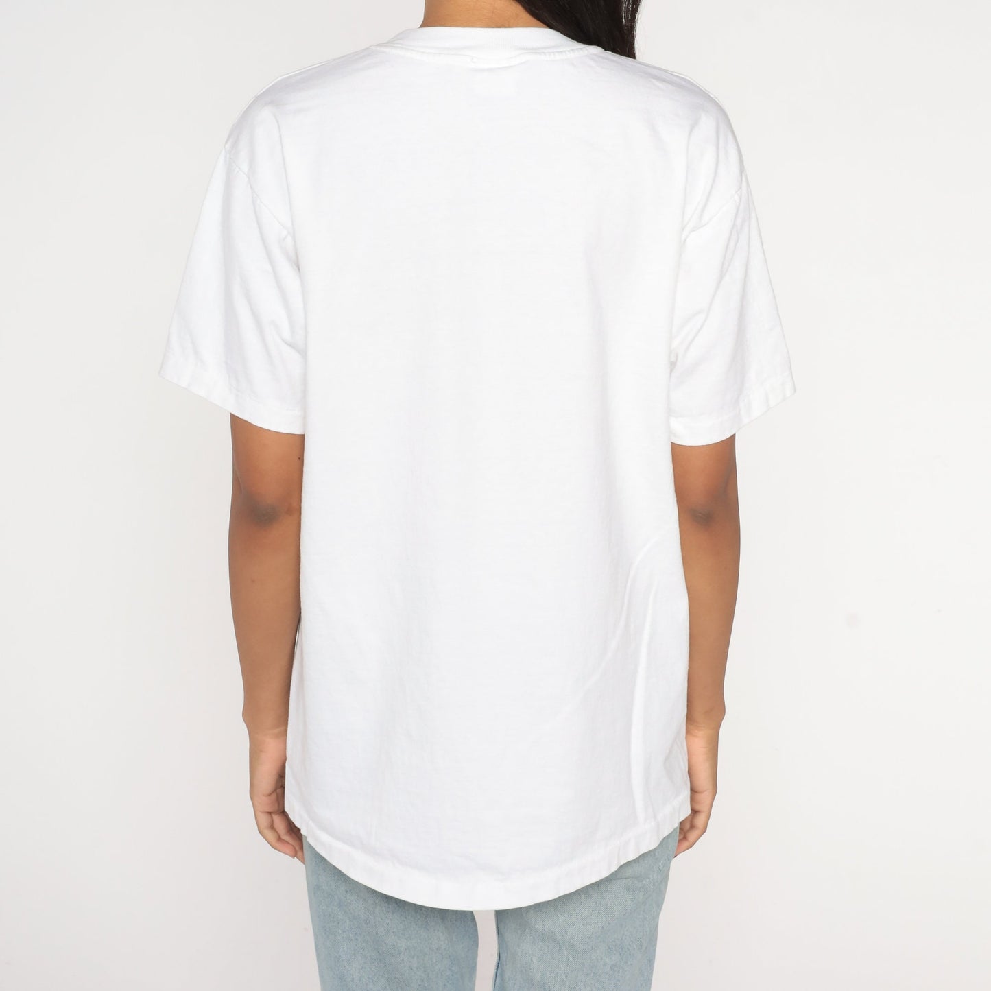 90s Sunflower Glitter Graphic T-Shirt White Cotton Tee Small
