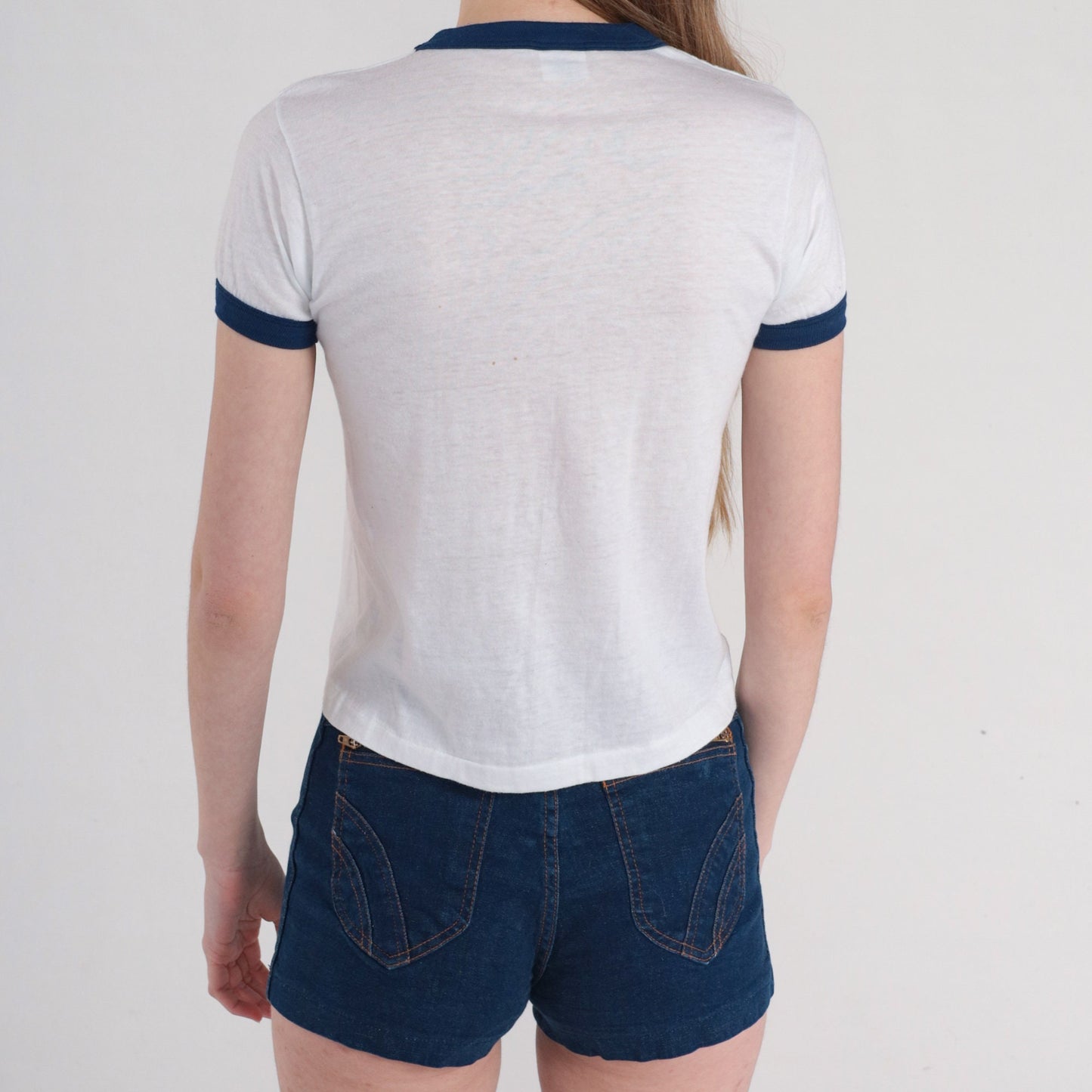 80s Royal Ambassador Lad Christian Ministry Ringer Tee White Blue XS
